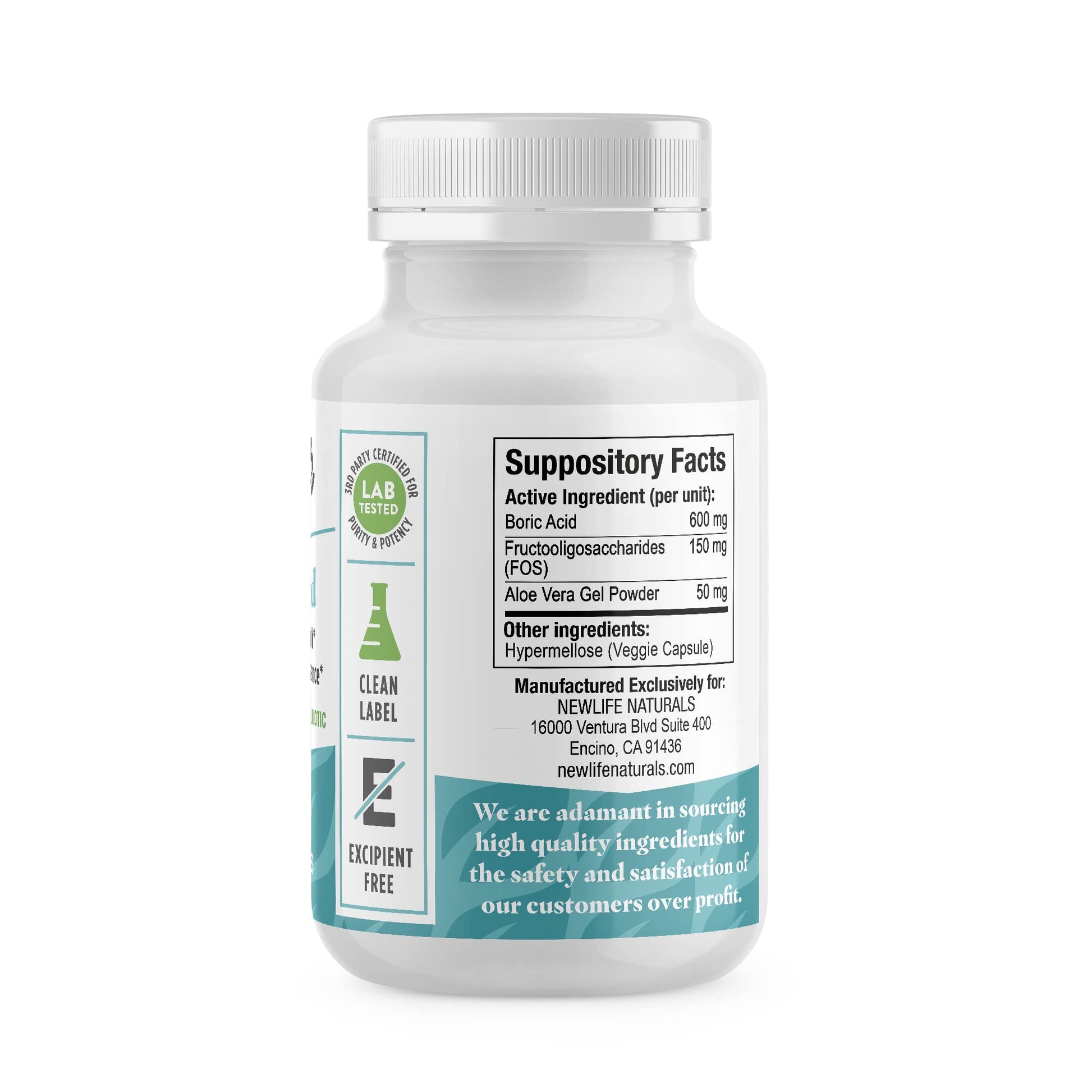 NewLife Naturals Boric Acid Vaginal Suppositories with Aloe Vera & FOS Prebiotic | Women's pH Balance Pills NewLife NaturalsAu supplements