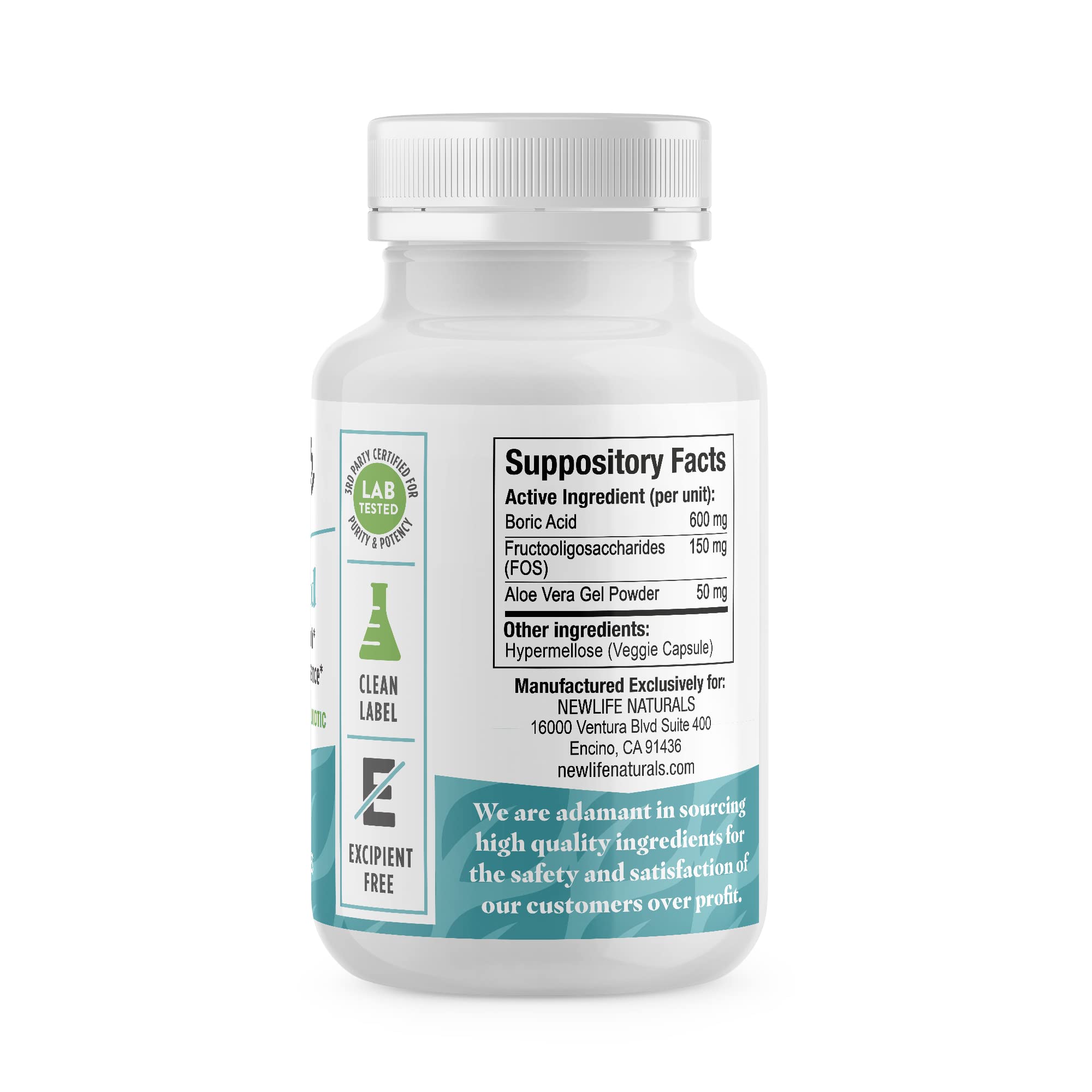 NewLife Naturals Boric Acid Vaginal Suppositories with Aloe Vera & FOS Prebiotic | Women's pH Balance Pills NewLife NaturalsAu supplements
