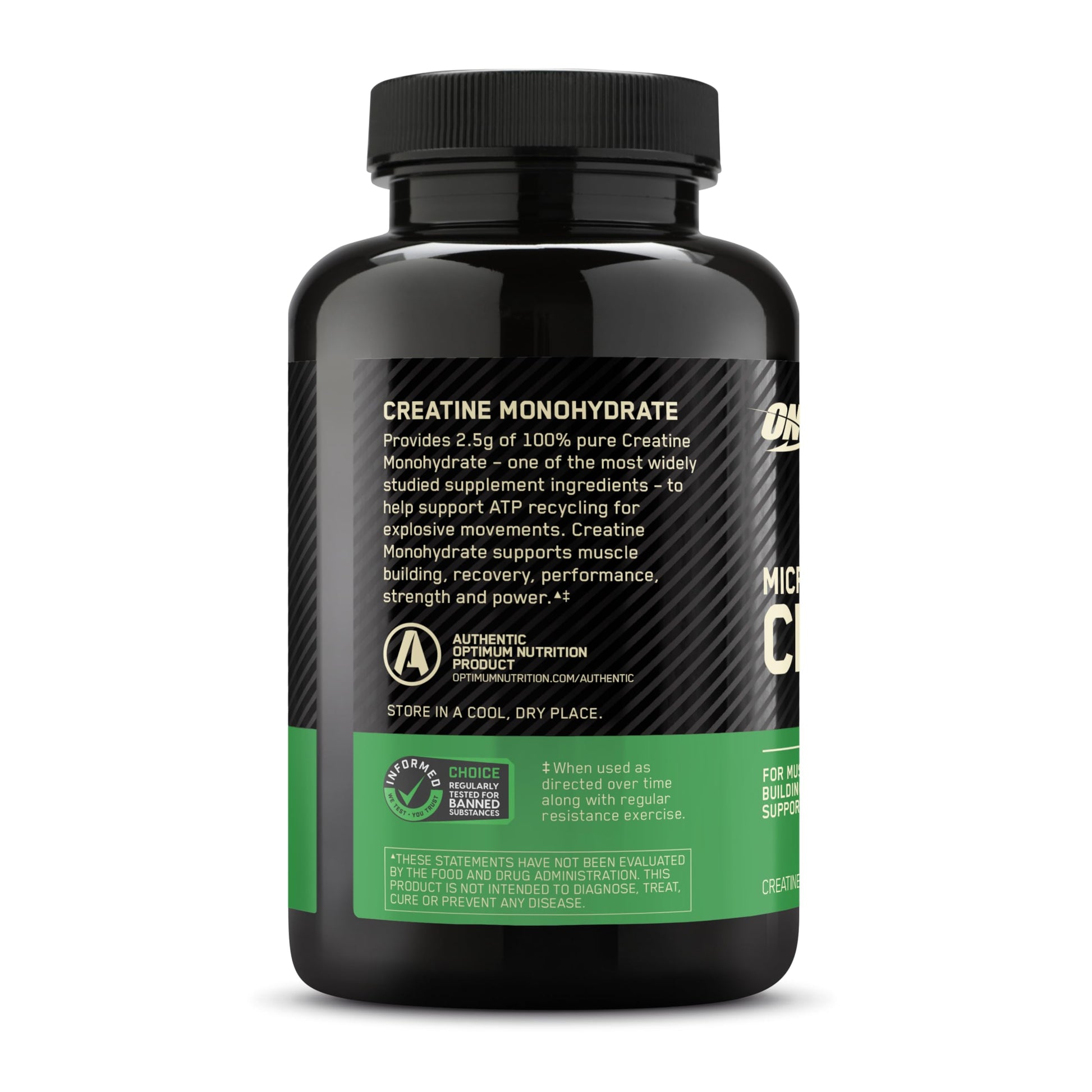 Optimum Nutrition Micronized Creatine Monohydrate Capsules, Keto Friendly, 2500mg, 100 Capsules Optimum NutritionAu supplements