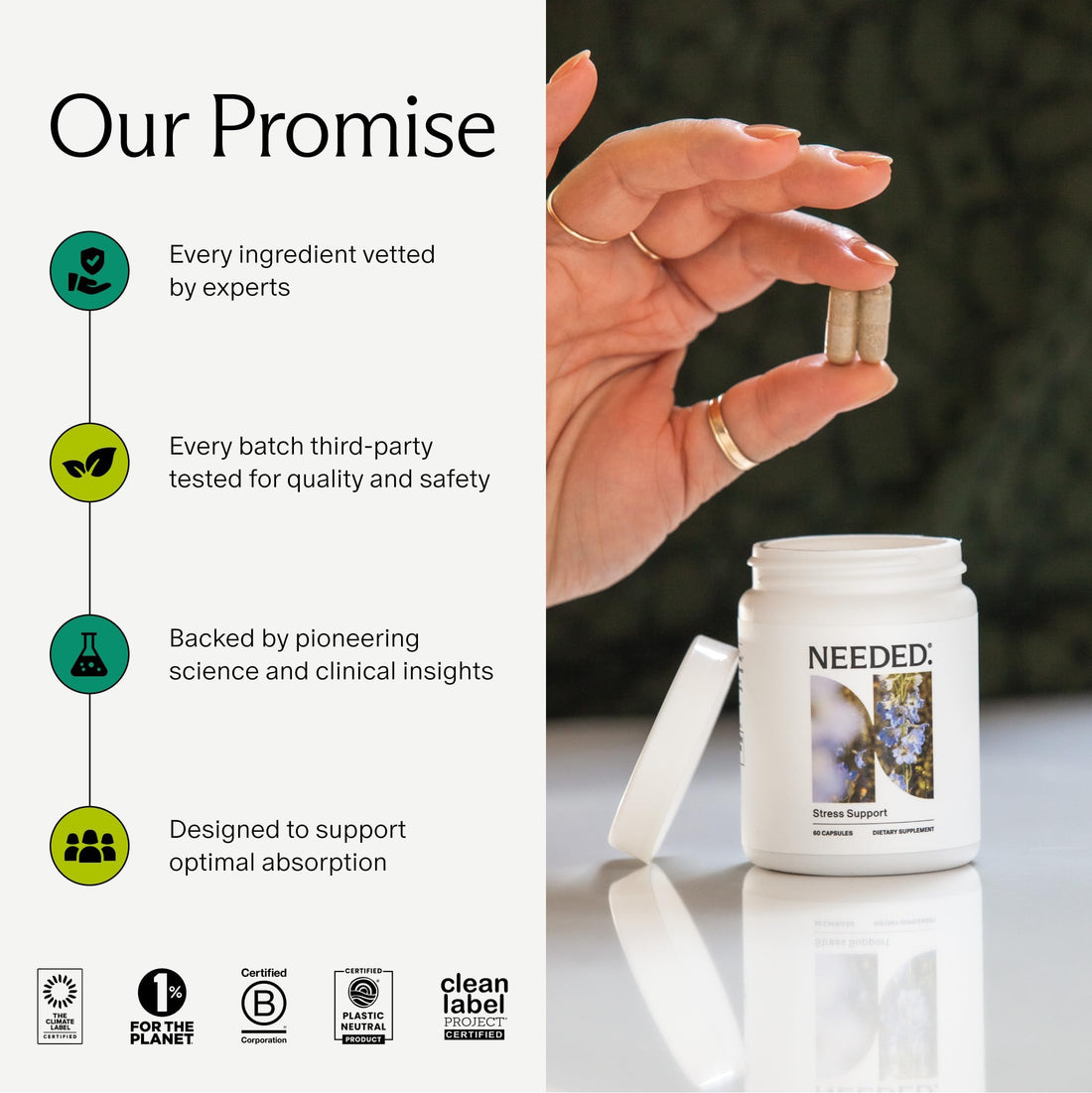 Needed. Stress Support - Herbal Blend Supporting Mood, Energy, and Hormone Balance for Women - Herbal Supplement of Shatavari, Ashwagandha, Rhodiola - Non-GMO - 30 Day Supply - 120 Capsules Needed.Au supplements