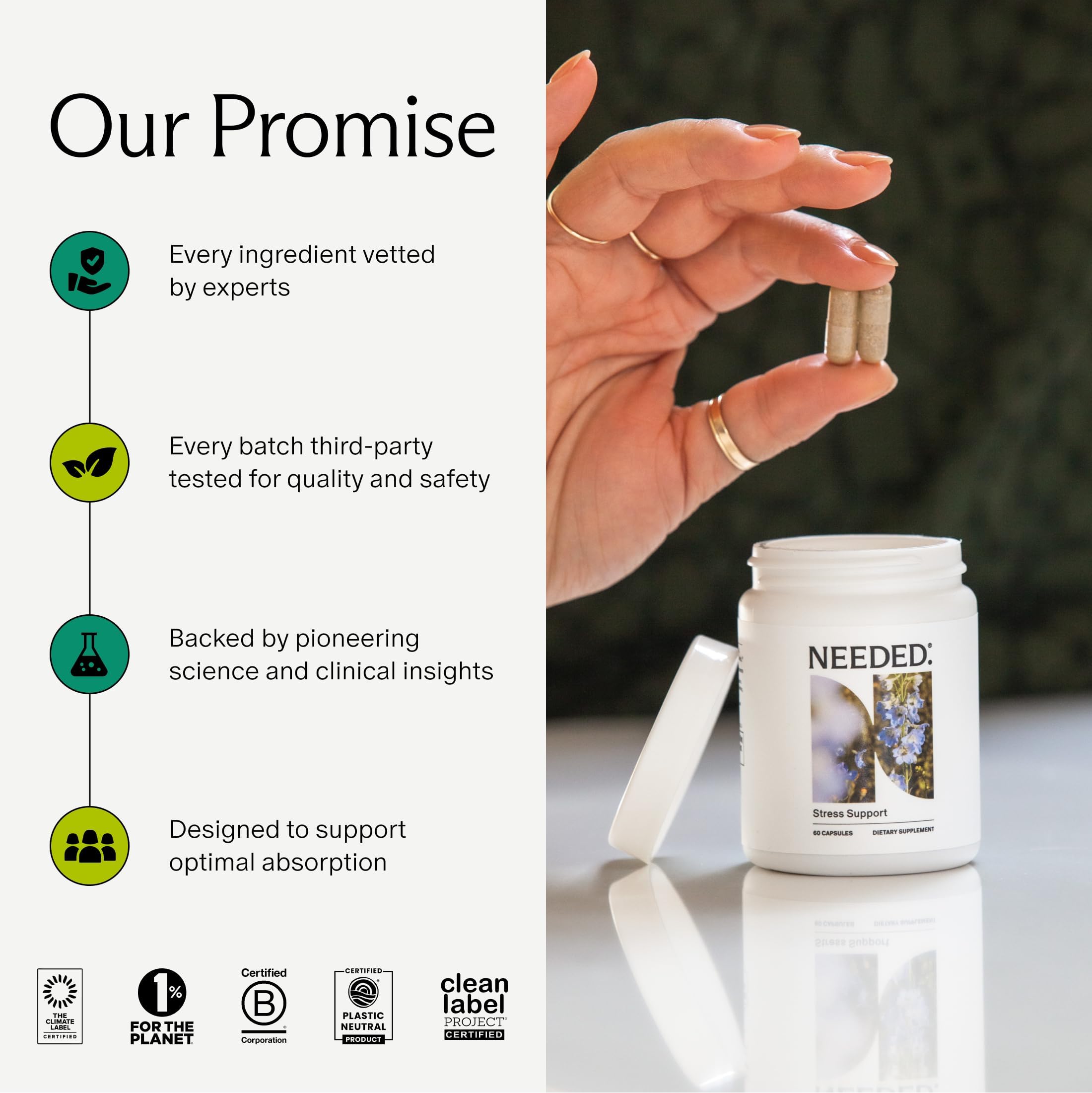 Needed. Stress Support - Herbal Blend Supporting Mood, Energy, and Hormone Balance for Women - Herbal Supplement of Shatavari, Ashwagandha, Rhodiola - Non-GMO - 30 Day Supply - 120 Capsules Needed.Au supplements