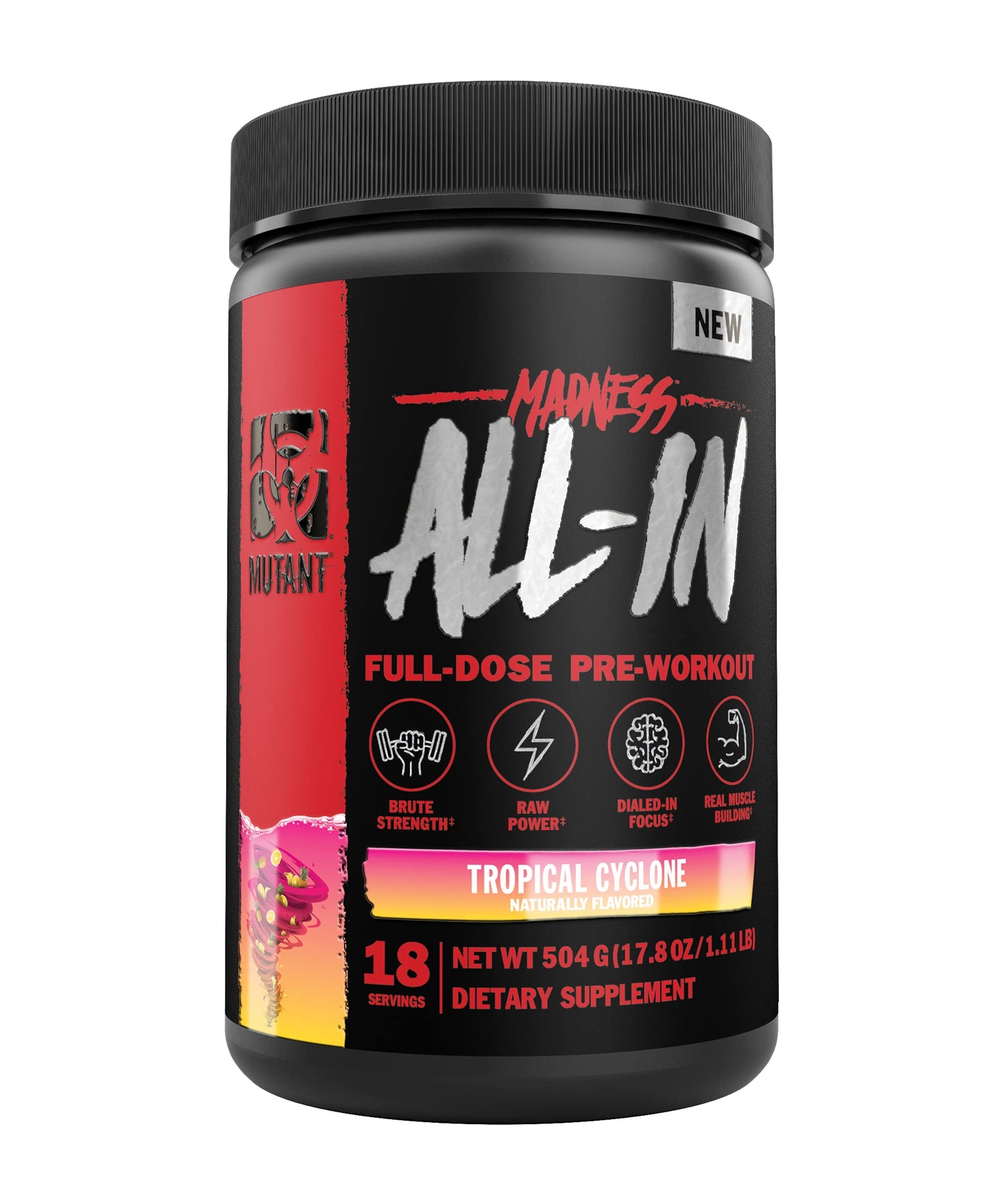 Mutant Madness All-in | Full Dosed Pre-Workout - Tropical Cyclone - 18 Serving - 504 g MutantUS supplements