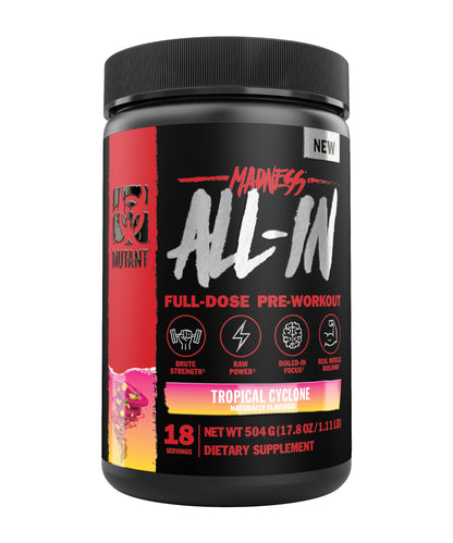 Mutant Madness All-in | Full Dosed Pre-Workout - Tropical Cyclone - 18 Serving - 504 g MutantUS supplements
