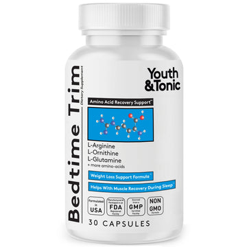 Youth & Tonic PM Bedtime Trim for Lean Appearance & Muscle Definition Support – Nighttime Amino Acids Supplement for Overnight Recovery, Men & Women, 30 Capsules Youth & TonicAu supplements
