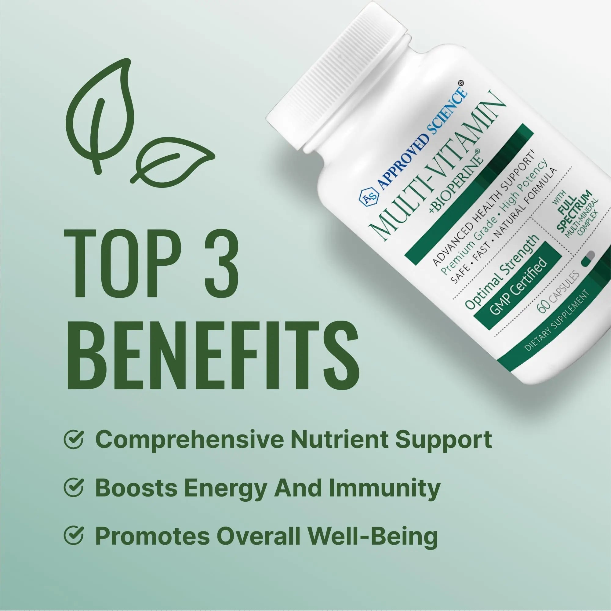 Approved Science Multi-Vitamin - with Full-Spectrum B-Vitamins, Green Tea, Lutein, Lycopene, Zeaxanthin, BioPerine Approved ScienceAu supplements