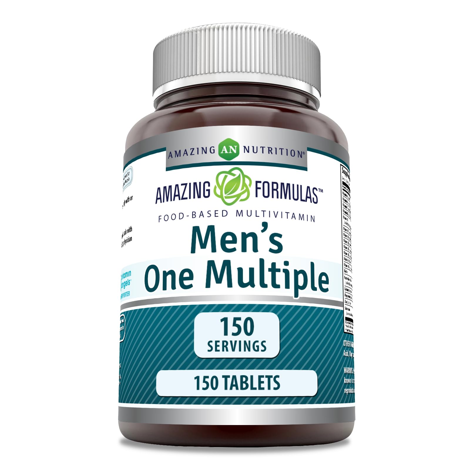 Amazing Formulas Men's One Multivitamin Supplement | Food Based | 150 Tablets | Perfect Blend of Vitamins, Minerals & Probiotics | Non-GMO | Gluten-Free | Made in USA Amazing NutritionAu supplements