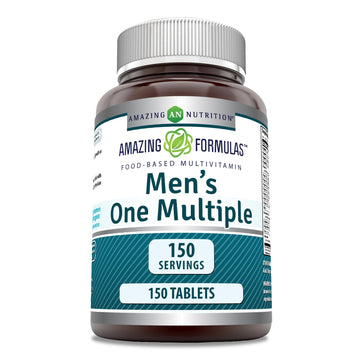 Amazing Formulas Men's One Multivitamin Supplement | Food Based | 150 Tablets | Perfect Blend of Vitamins, Minerals & Probiotics | Non-GMO | Gluten-Free | Made in USA Amazing NutritionAu supplements