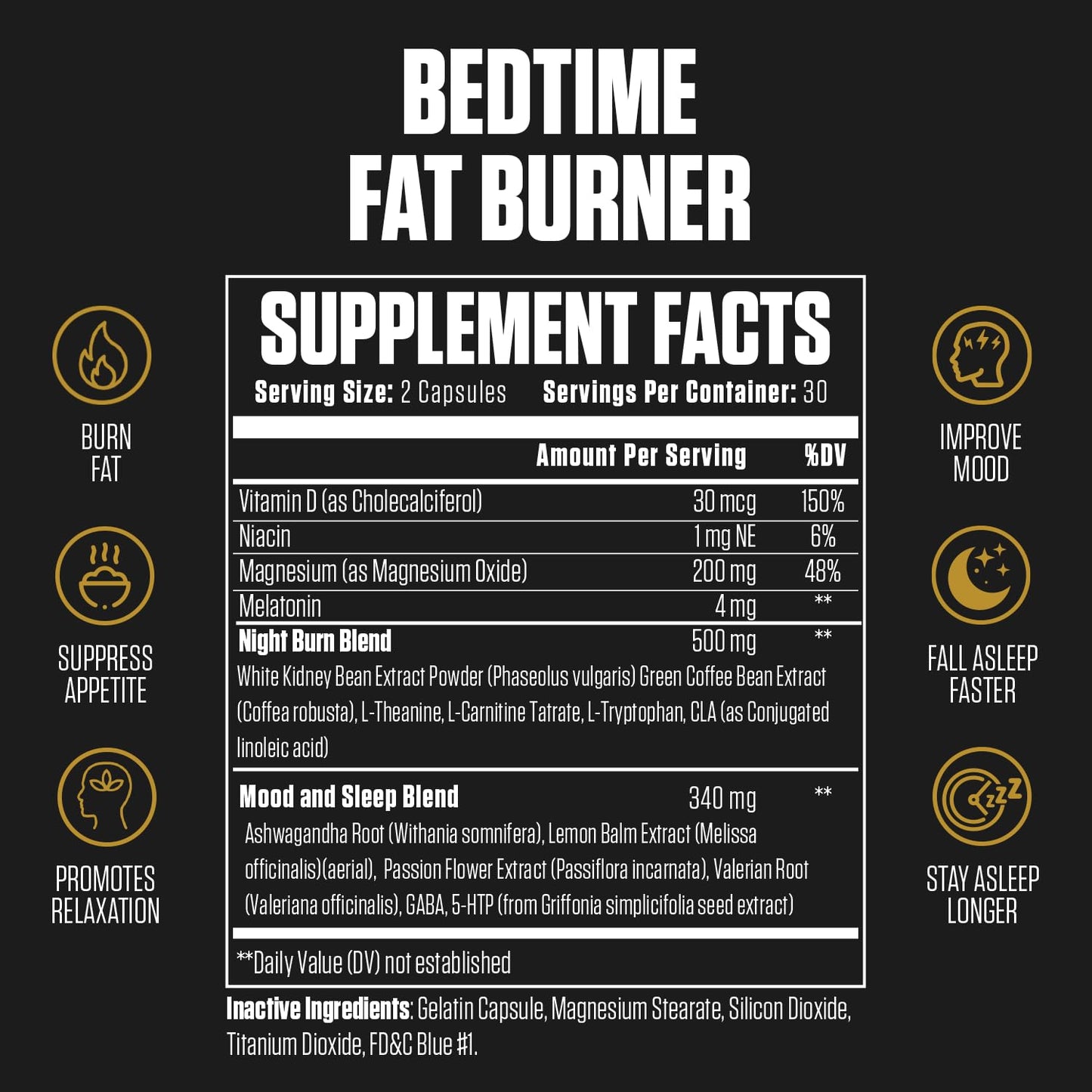 1080PM Thermogenic Night Time Fat Burner | #1 Sleep Aid Fat Loss Supplement to Reduce EPN SupplementsUS supplements