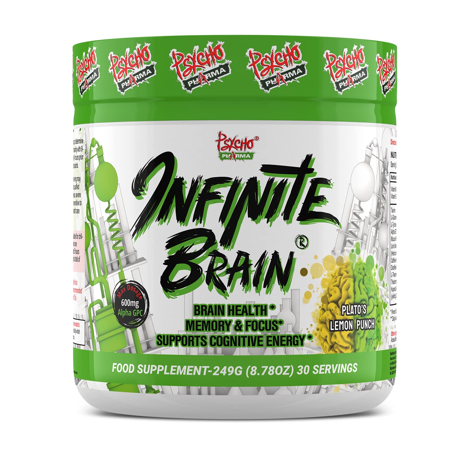 Psycho Pharma. Infinite Brain Nootropic Game Changer. Compete Win (Plato's Lemon Punch, 30 Serving) Psycho PharmaAu supplements