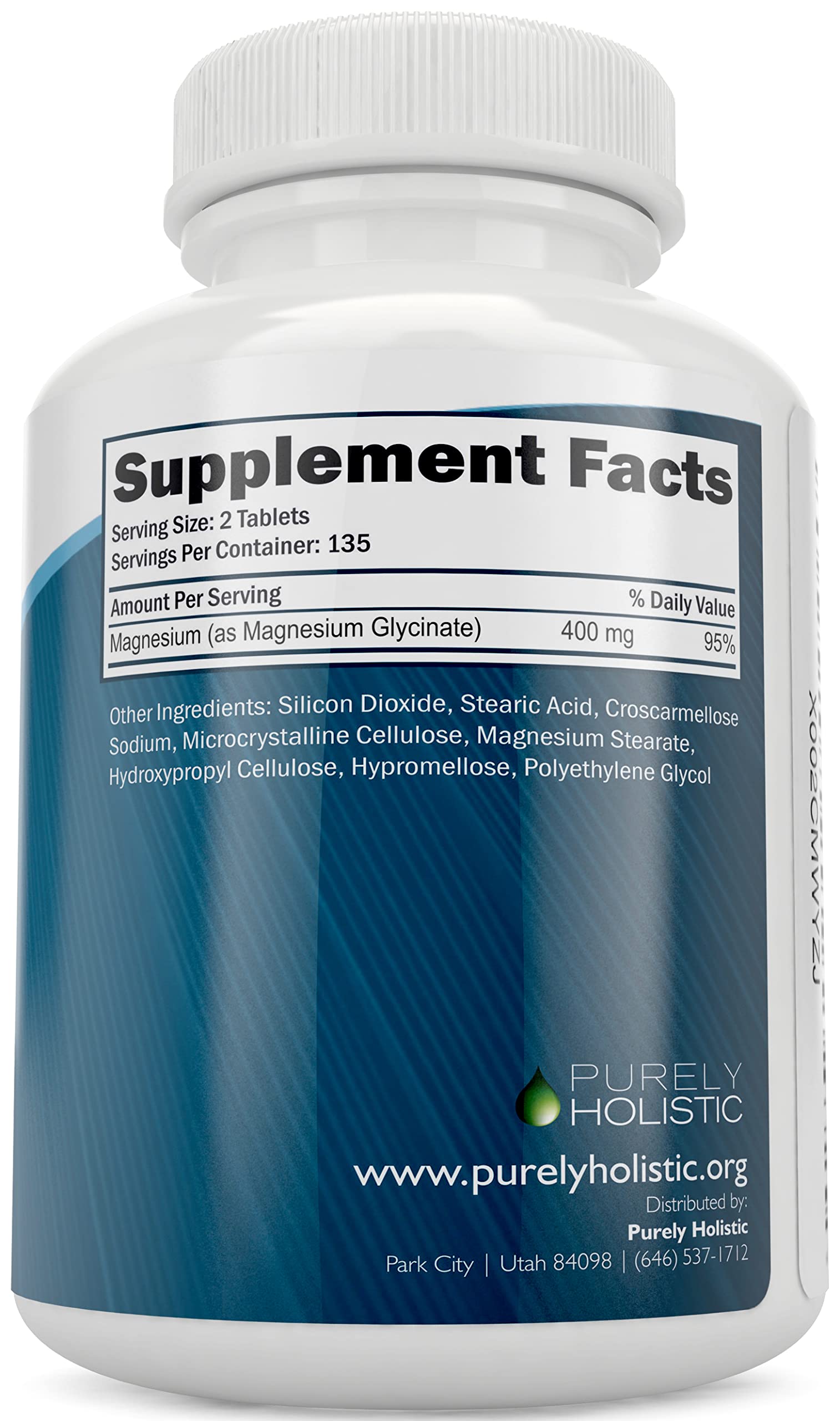 Magnesium Glycinate 400mg - 270 Magnesium Tablets (not Capsules) - 400 mg Elemental Magnesium - Highly Bioavailable - Vegan and Vegetarian - for Improved Sleep, Stress Relief & Cramp Defense Purely HolisticAu supplements