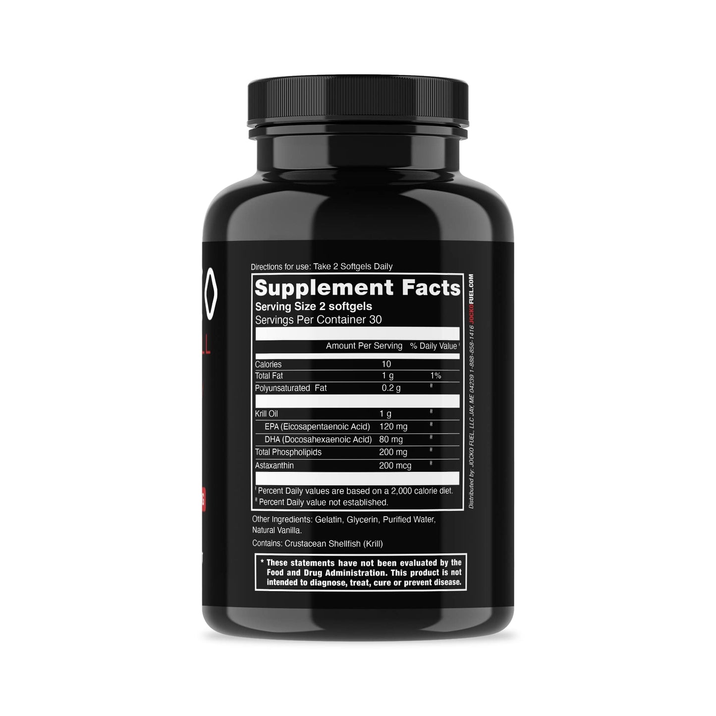 Jocko Fuel Antarctic Krill Oil Omega 3 Fatty Acid Supplements DHA & EPA - 1000mg Softgels - Supports Joints, Mobility Jocko FuelUS supplements