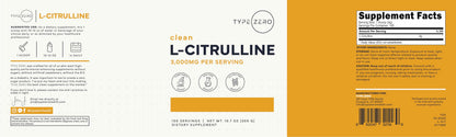 Type Zero L-Citrulline Base Powder, 3,000mg Per Serving - 100 Servings Type ZeroUS supplements