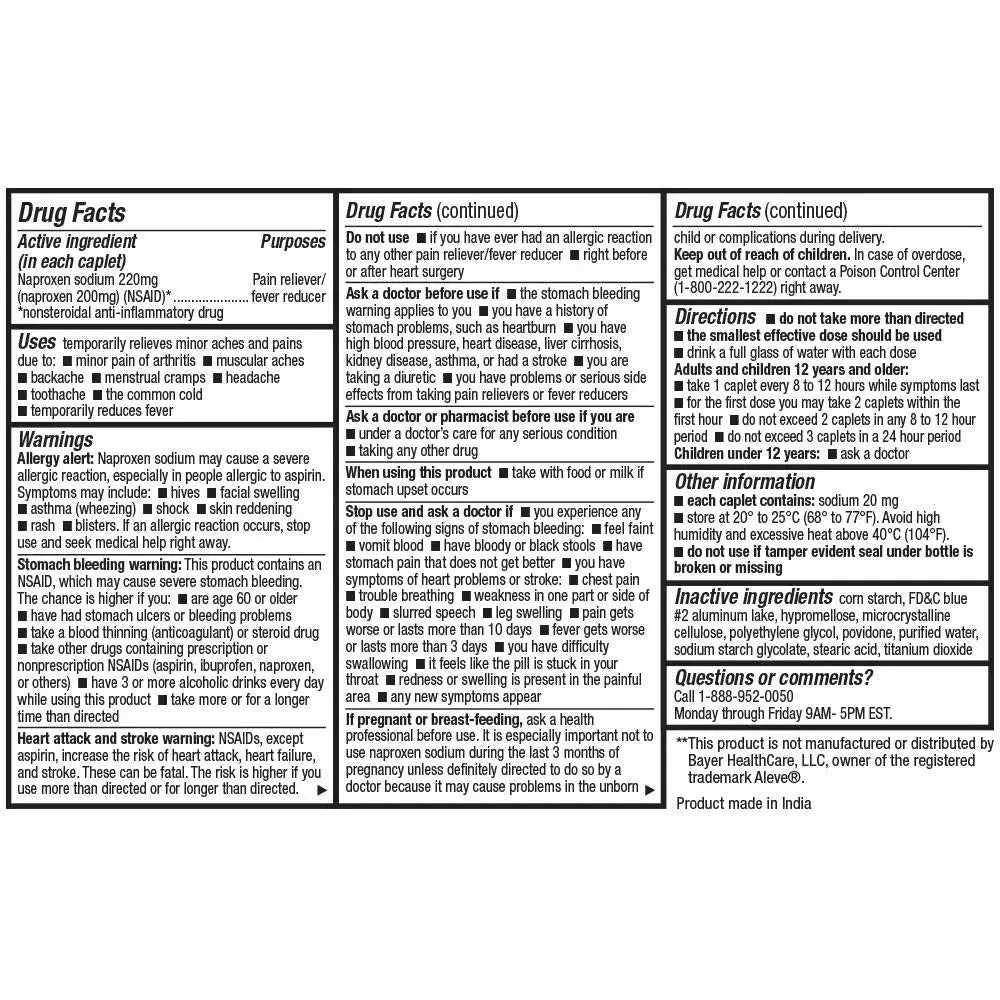 HealthA2Z® Naproxen Sodium 220mg | 300 Caplets | NSAID | Pain Reliever & Fever Reducer HealthA2ZAu supplements