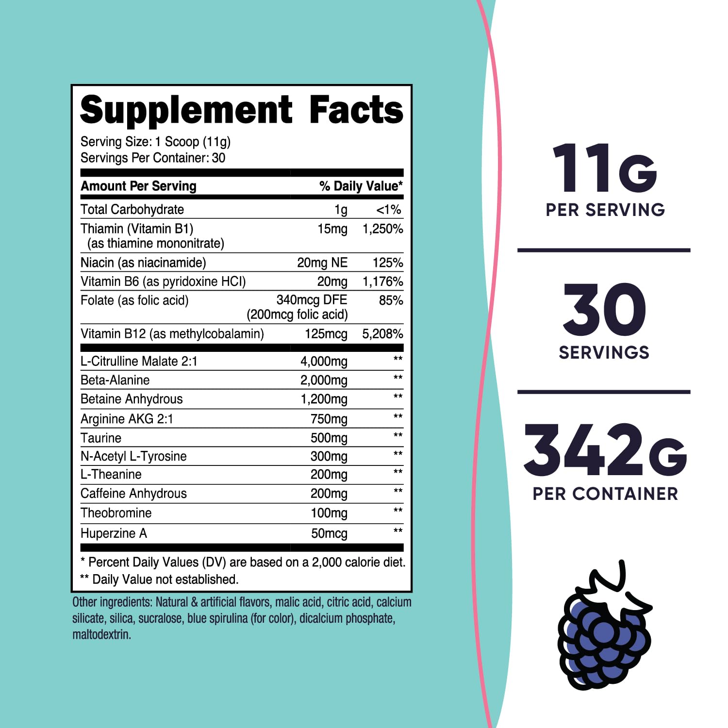 Nutricost Pre-Workout Powder for Women, Blue Raspberry, 30 Servings NutricostAu supplements
