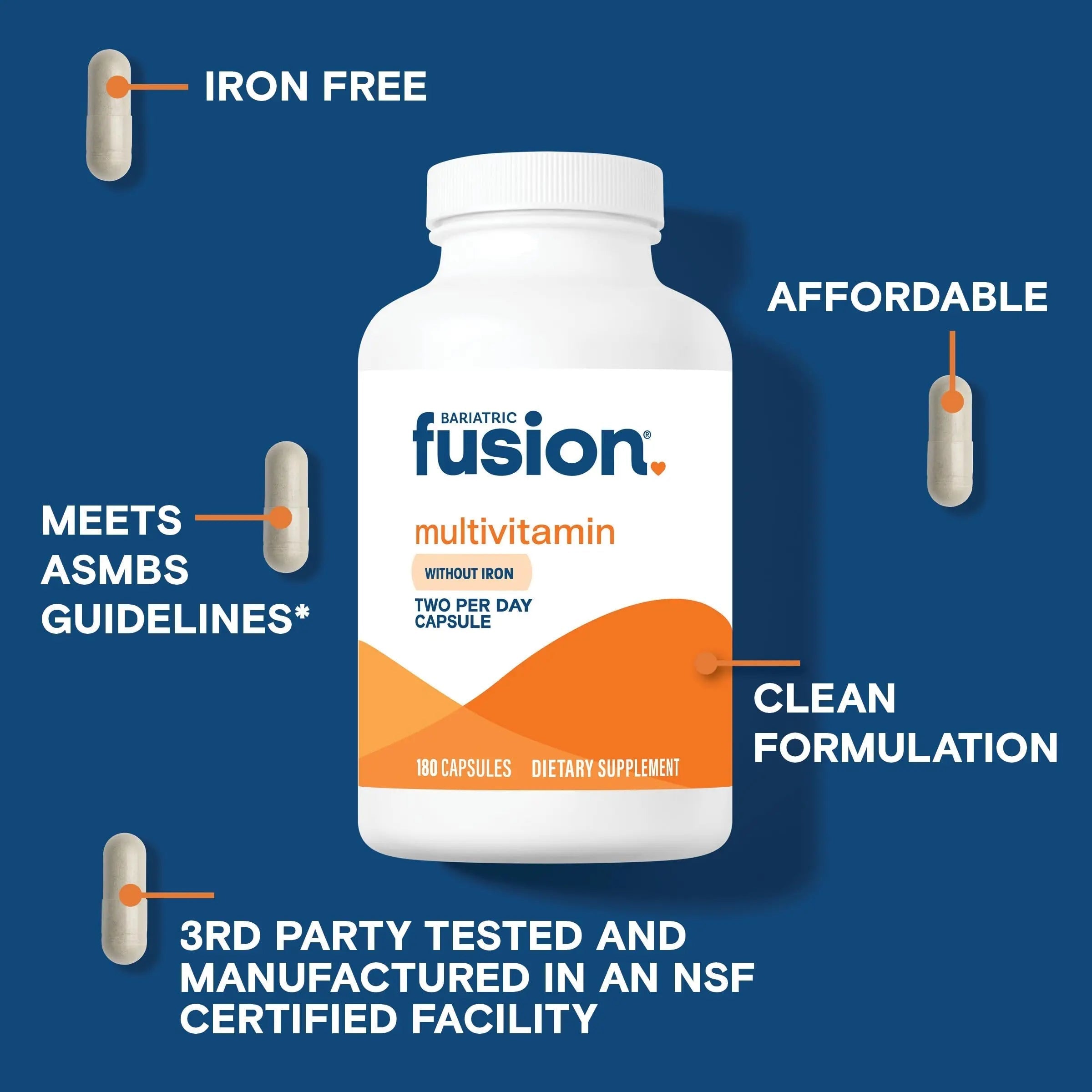 Bariatric Fusion Bariatric Multivitamin Without Iron | Post Bariatric Surgery Patients | Iron Free Bariatric Vitamin Bariatric FusionAu supplements