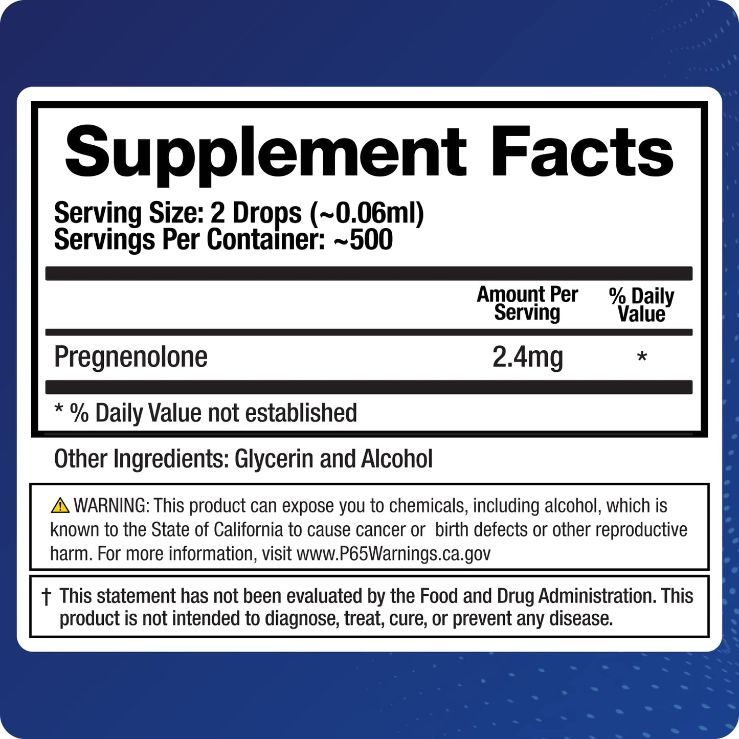 BioMatrix Pregnenolone 2.4 mg Per Dose, 1,200 mg Total (Equivalent to 3,000 mg of Oral BioMatrixUS supplements
