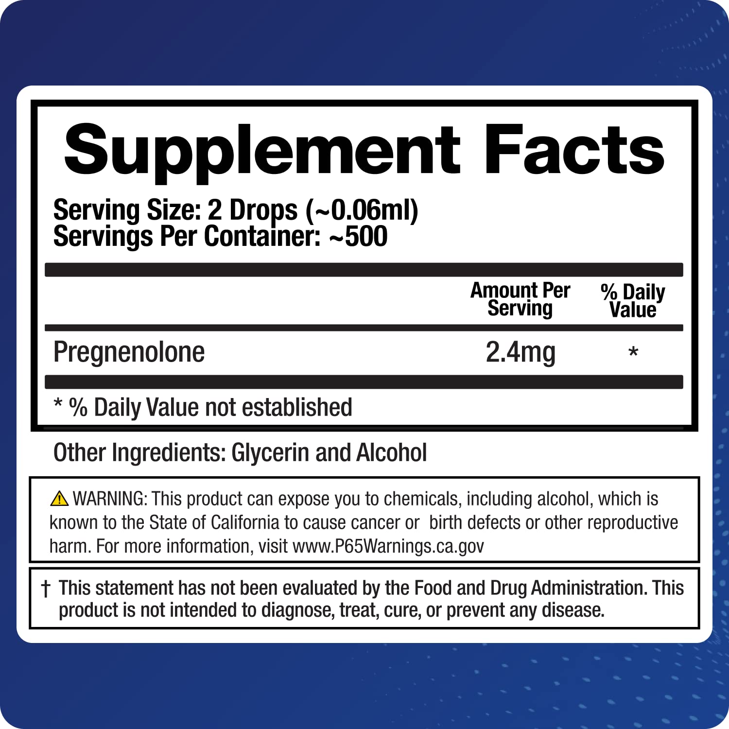 BioMatrix Pregnenolone 2.4 mg Per Dose, 1,200 mg Total (Equivalent to 3,000 mg of Oral BioMatrixAu supplements