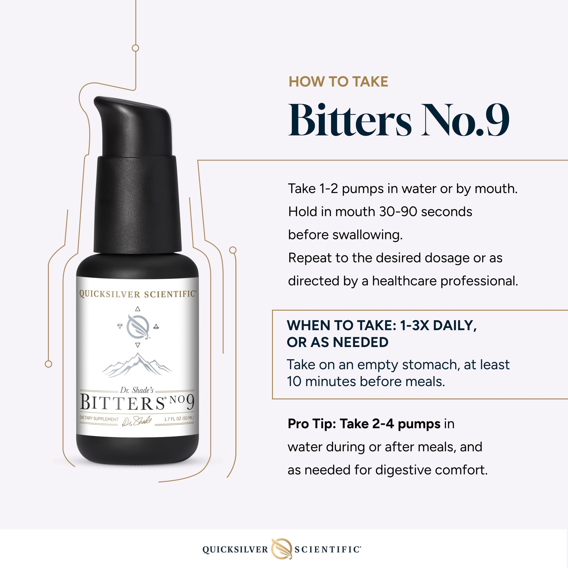 Quicksilver Scientific Dr. Shade's Bitters No. 9 - for Digestion - Fast Acting Liposomal Digestive Bitters with Milk Thistle, Burdock Root & Juniper Essential Oil - Digestive Support (50ml) Quicksilver ScientificUS supplements