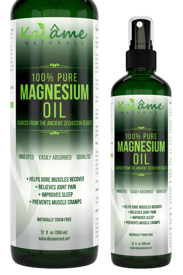 Kaiame Naturals Magnesium Oil Spray, Large 12 oz, Undiluted, Pure and Organic, Sourced from Ancient Zechstein Seabed Kaiame NaturalsAu supplements