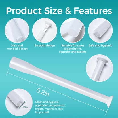 Dizzily 30 Pack Disposable Vaginal Suppository Applicators for Women, Individually Wrapped, Hygienic - Fits Most Boric Acid Suppositories, Pills, Tablet, Cap-sules and Feminine Care Applicator DizzilyUS supplements