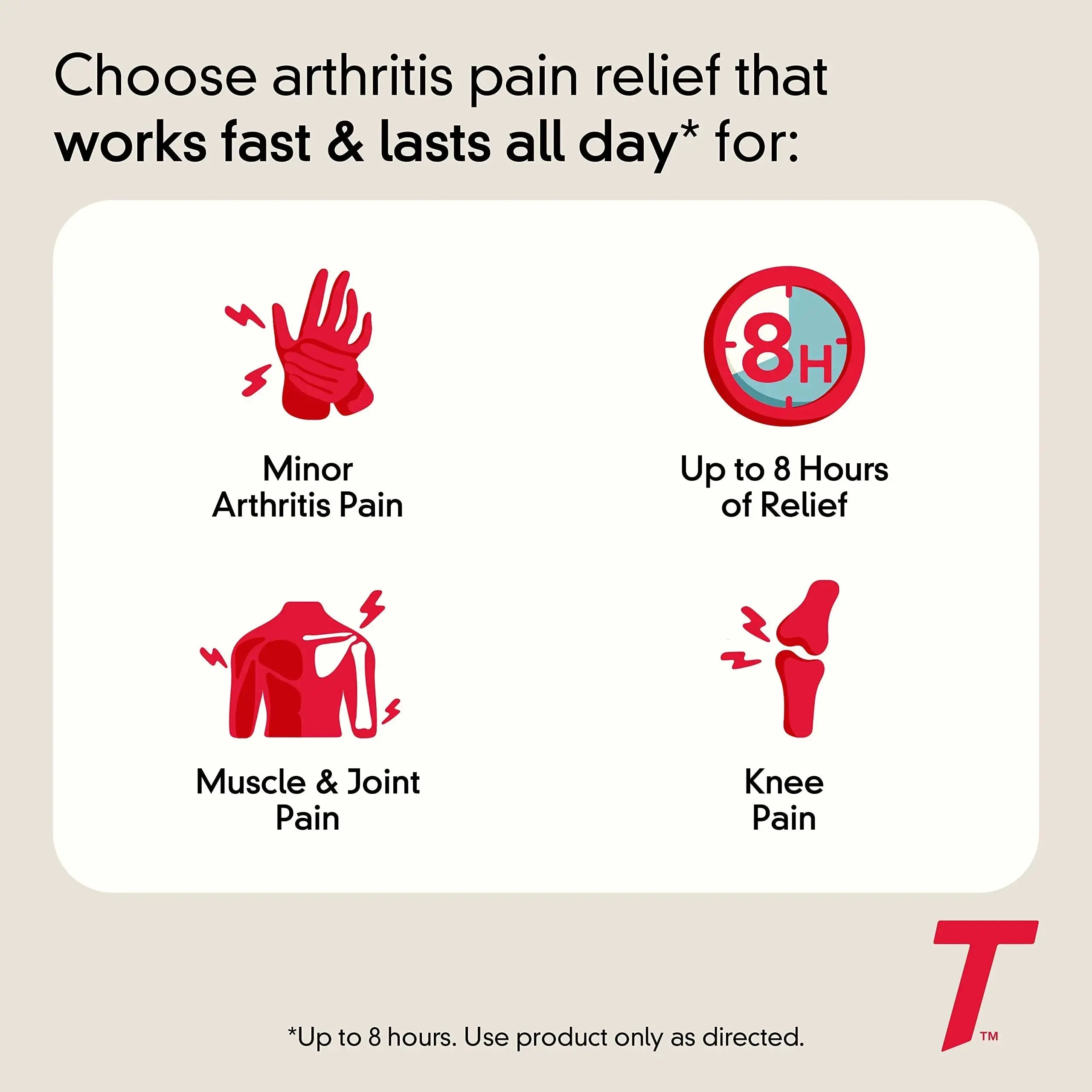 Tylenol 8HR Arthritis Pain Relief Caplets, Fast, Strong Pain Relief, 650 mg Acetaminophen for Minor Arthritis & Joint Pain, Fever Reducer, Extended Release, Won't Irritate Stomach, 100 Count TylenolAu supplements