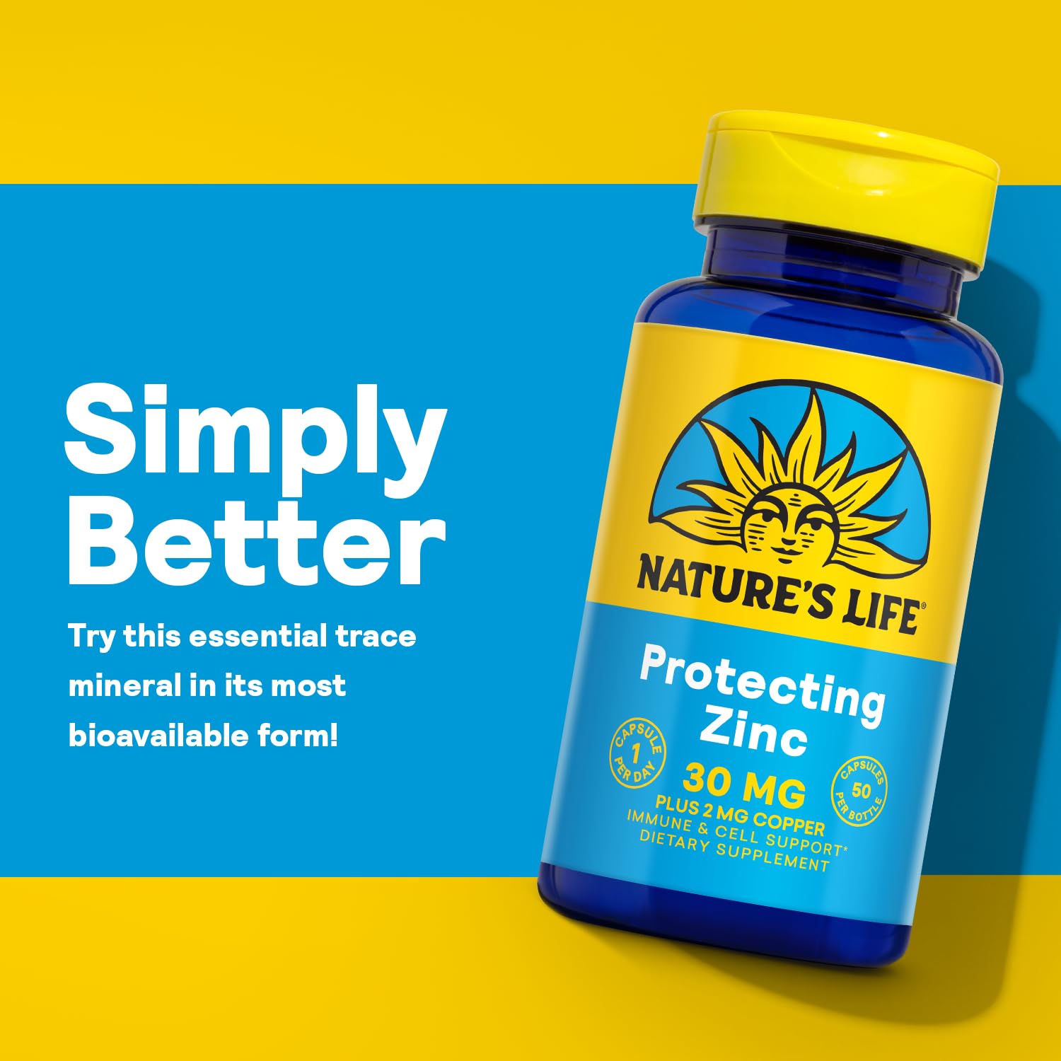 Nature's Life Zinc Picolinate 30mg Plus 2mg of Copper - Chelated Zinc Supplement for Immune, Cardiovascular, Skin, Cellular Function, and Muscle Support - 60-Day Guarantee - 50 Servings, 50 Capsules Nature's LifeAu supplements