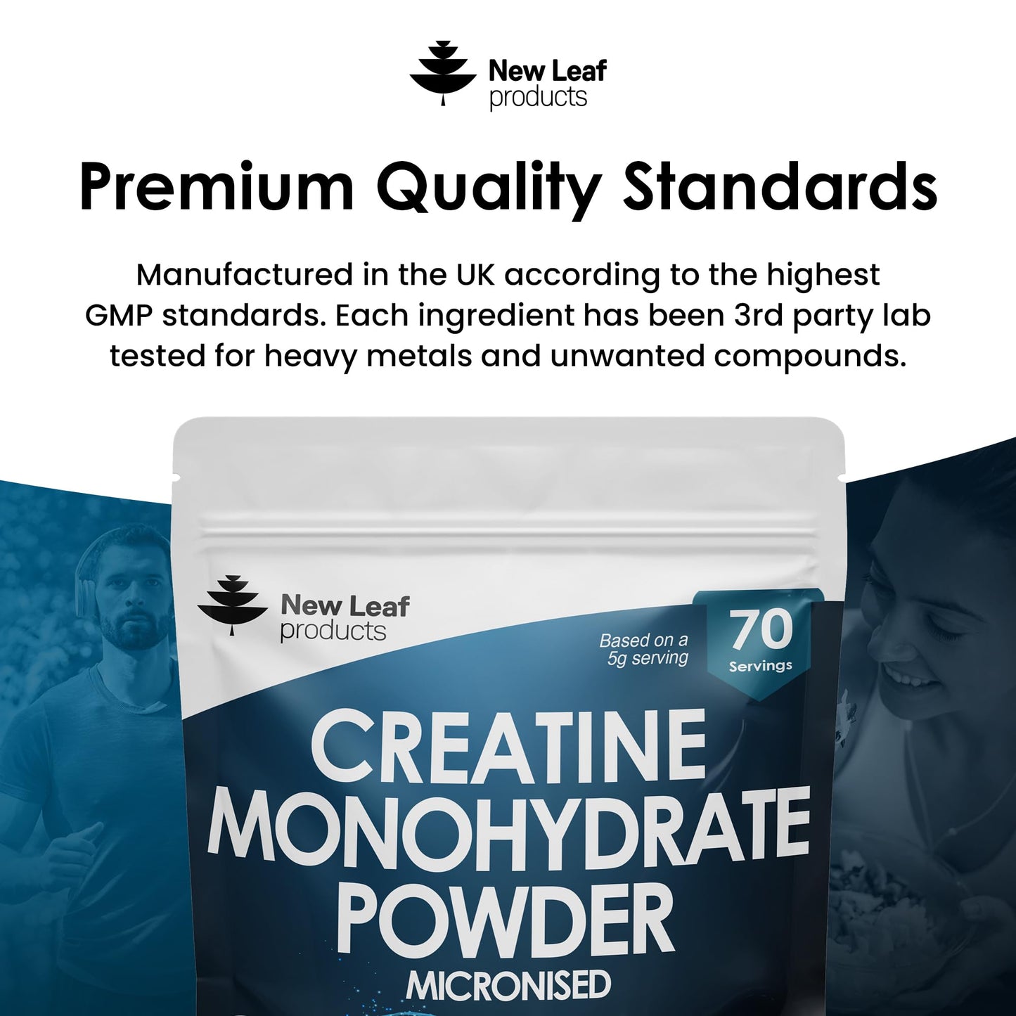 Creatine Monohydrate Powder 100% Pure Micronized Creatine - 350g Increased Absorption NEW LEAF PRODUCTSUS supplements