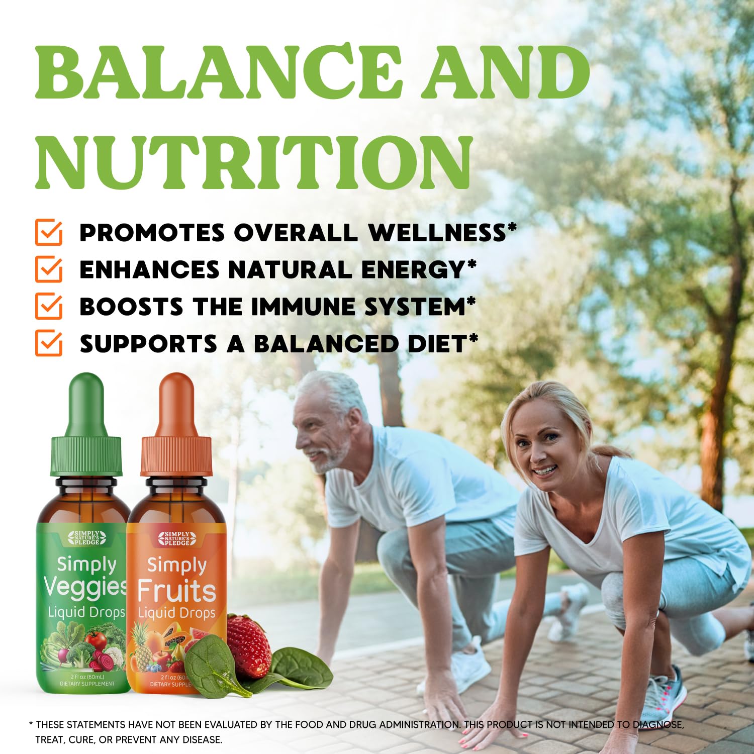 Simply Nature's Pledge - Fruit and Vegetable Supplements - Liquid Drops - Made with Whole Food Superfoods, Packed Vitamins & Minerals - Soy Free - Made in The USA Simply Nature's PledgeAu supplements