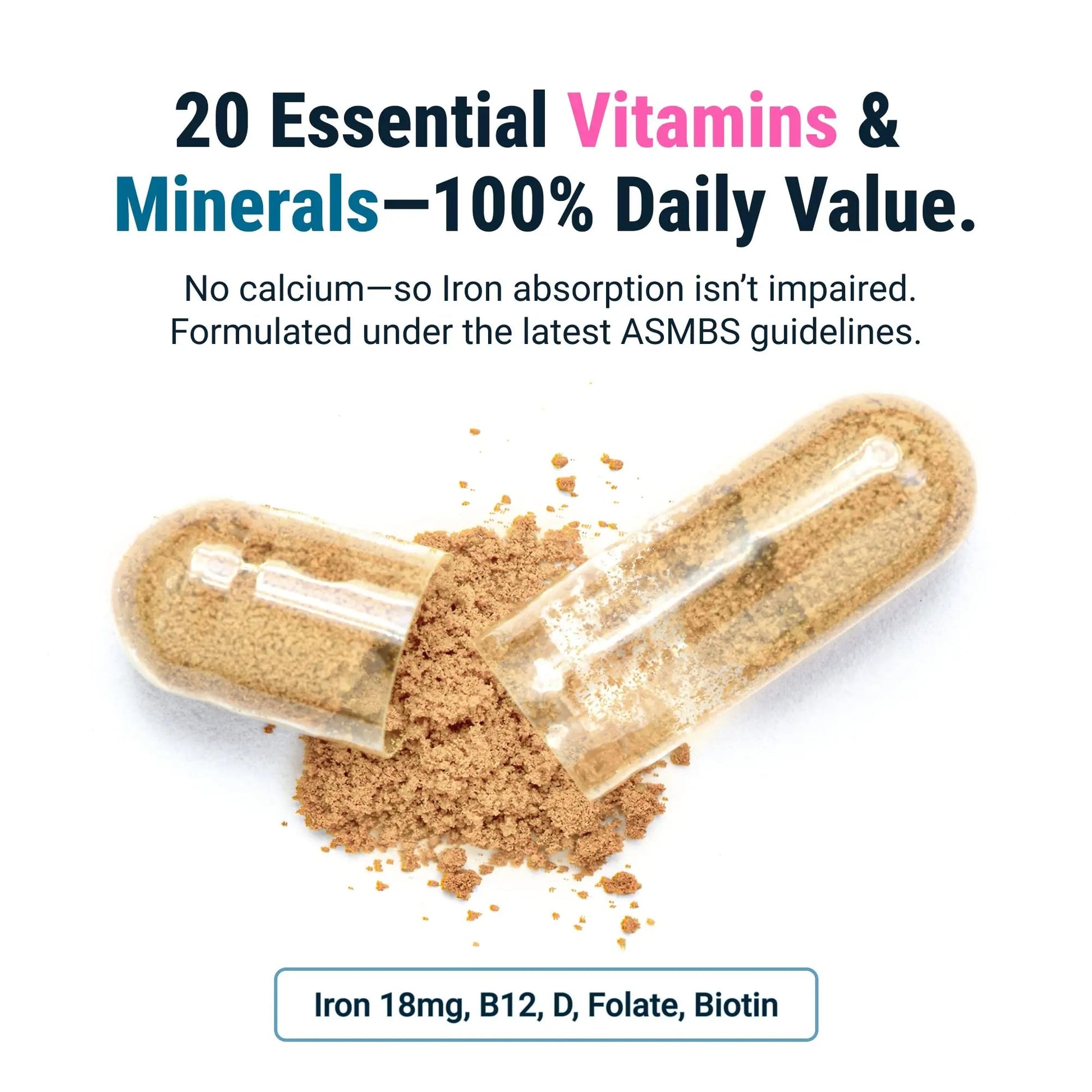 BariatricPal Multivitamin ONE 1 per Day! Bariatric Multivitamin Capsule with 18 mg of Iron | Easy to Swallow Capsule | BariatricPalAu supplements