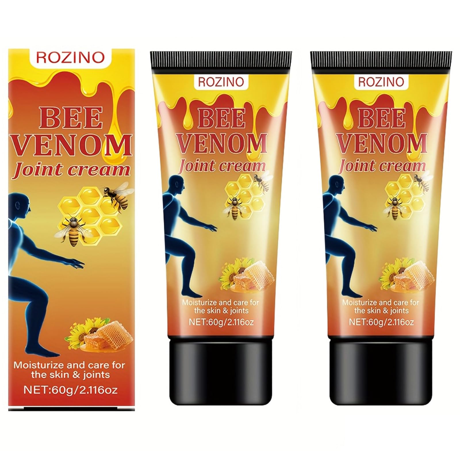 xiaoks 2PACK Bee Venom Joint Cream, 60g - Natural Bee Venom Infused Formula for Intensive Joint Support, Deep Skin Moisturization, Daily Care to Nourish Skin and Promote Joint Comfort (2) xiaoksAu supplements