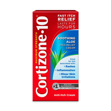 Cortizone-10 Maximum Strength Soothing Aloe Itch Relief Cream, 1% Hydrocortisone, Fast-Acting, Anti-Itch Cream for Bug Bites, Rash, Eczema, Psoriasis, Poison Ivy, Oak, Sumac & More, 1 oz Cortizone 10Au supplements