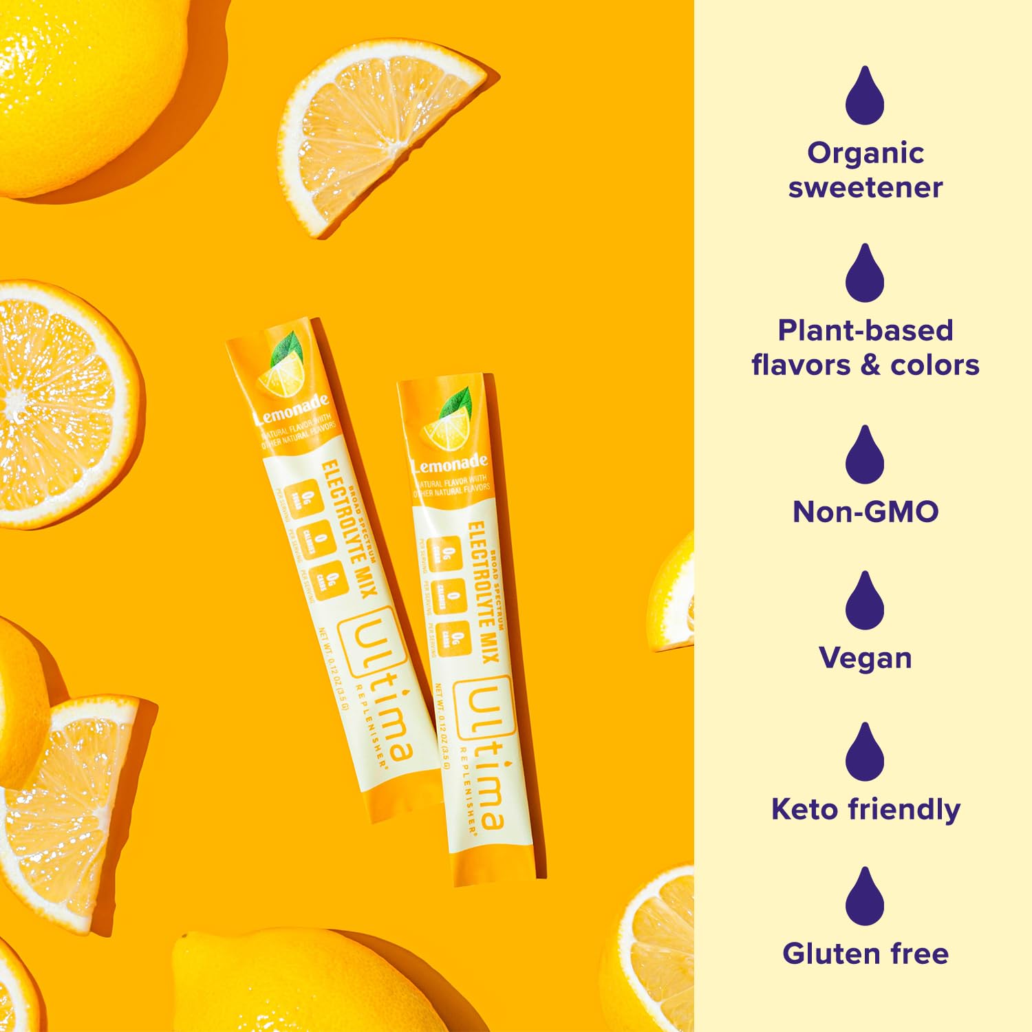 Ultima Replenisher Daily Electrolyte Drink Mix – Lemonade, 20 Stickpacks – Hydration Ultima ReplenisherUS supplements