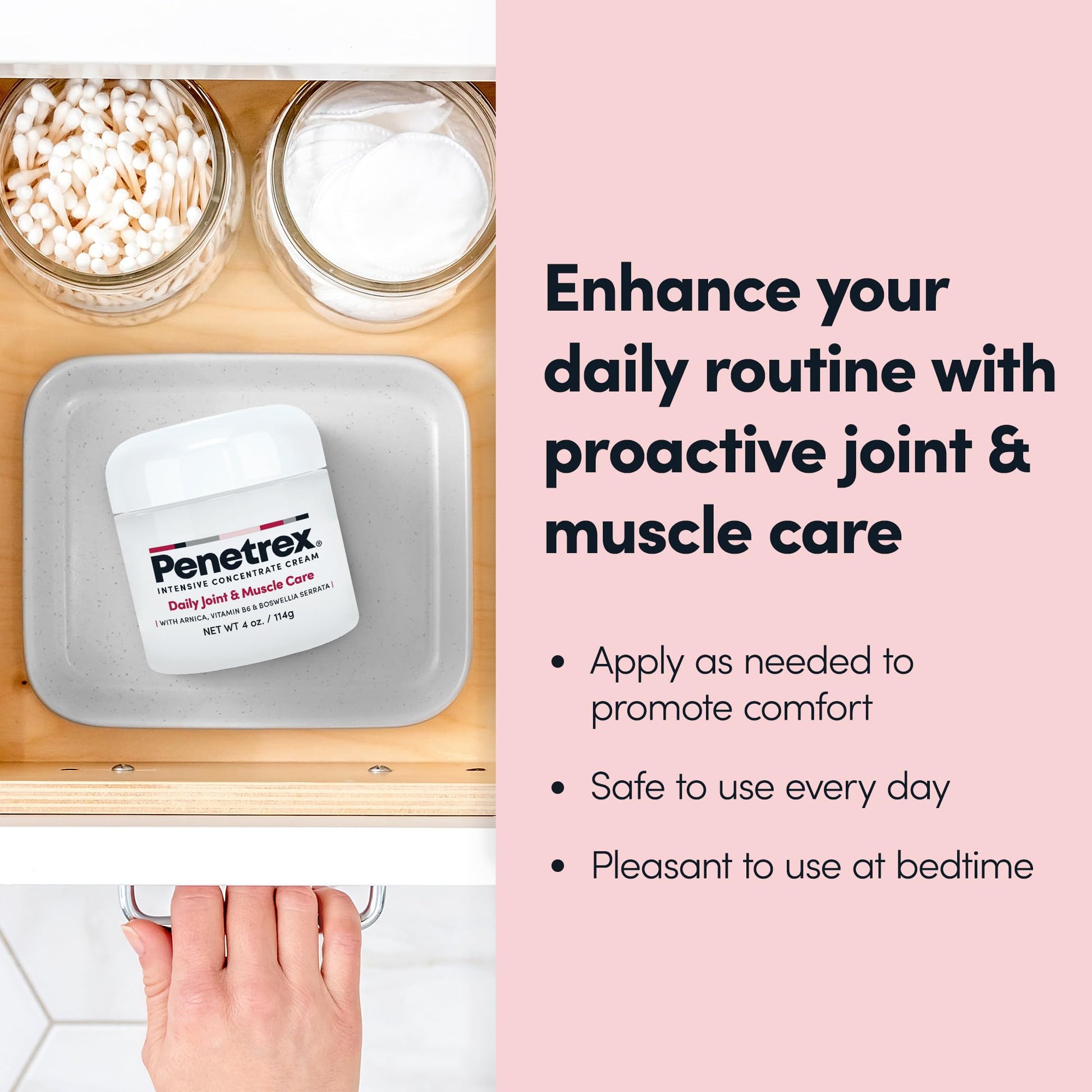 Penetrex Joint & Muscle Therapy - Soothing Comfort for Back, Neck, Hands, Feet - Premium Whole Body Rub with Arnica, Vitamin B6 MSM & Boswellia - Non-Greasy 4oz Cream PenetrexAu supplements