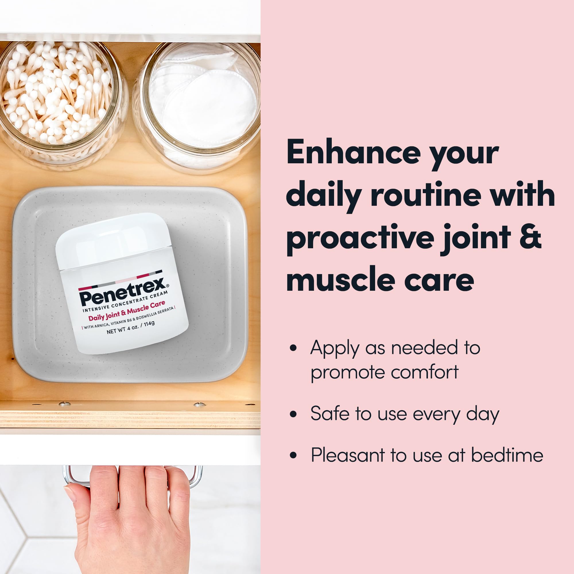 Penetrex Joint & Muscle Therapy - Soothing Comfort for Back, Neck, Hands, Feet - Premium Whole Body Rub with Arnica, Vitamin B6 MSM & Boswellia - Non-Greasy 4oz Cream PenetrexAu supplements
