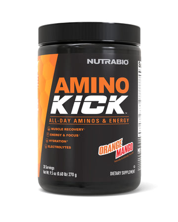 NutraBio Amino Kick - BCAA's, Electrolytes for Hydration, Natural Caffeine- 30 Servings NutraBioAu supplements
