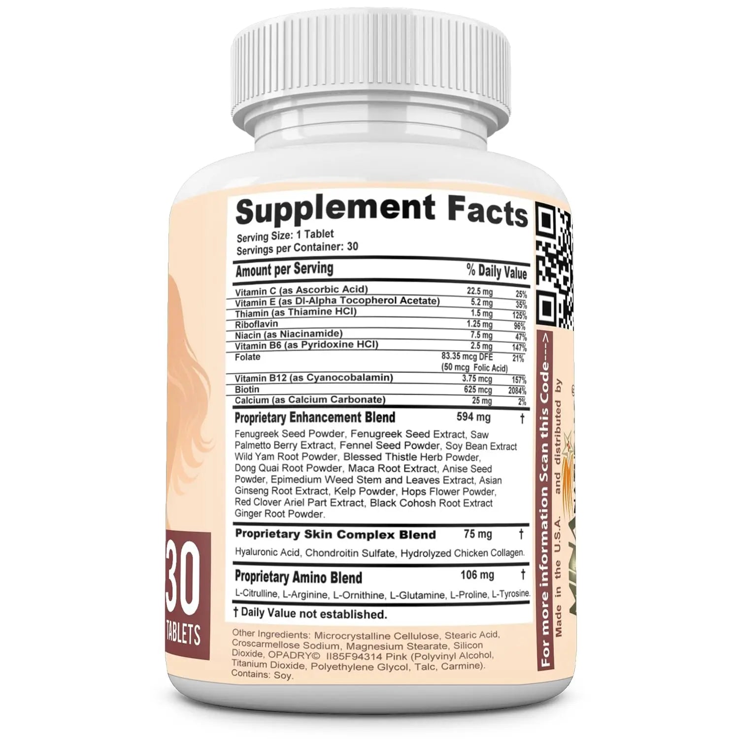 MINANATURALS VELVIRA Feminine Wellness Support Supplement for Women Herbal Rejuvenation Formula with Vitamins, Amino Acids & Collagen 30 Tablets MINANATURALSnz supplements