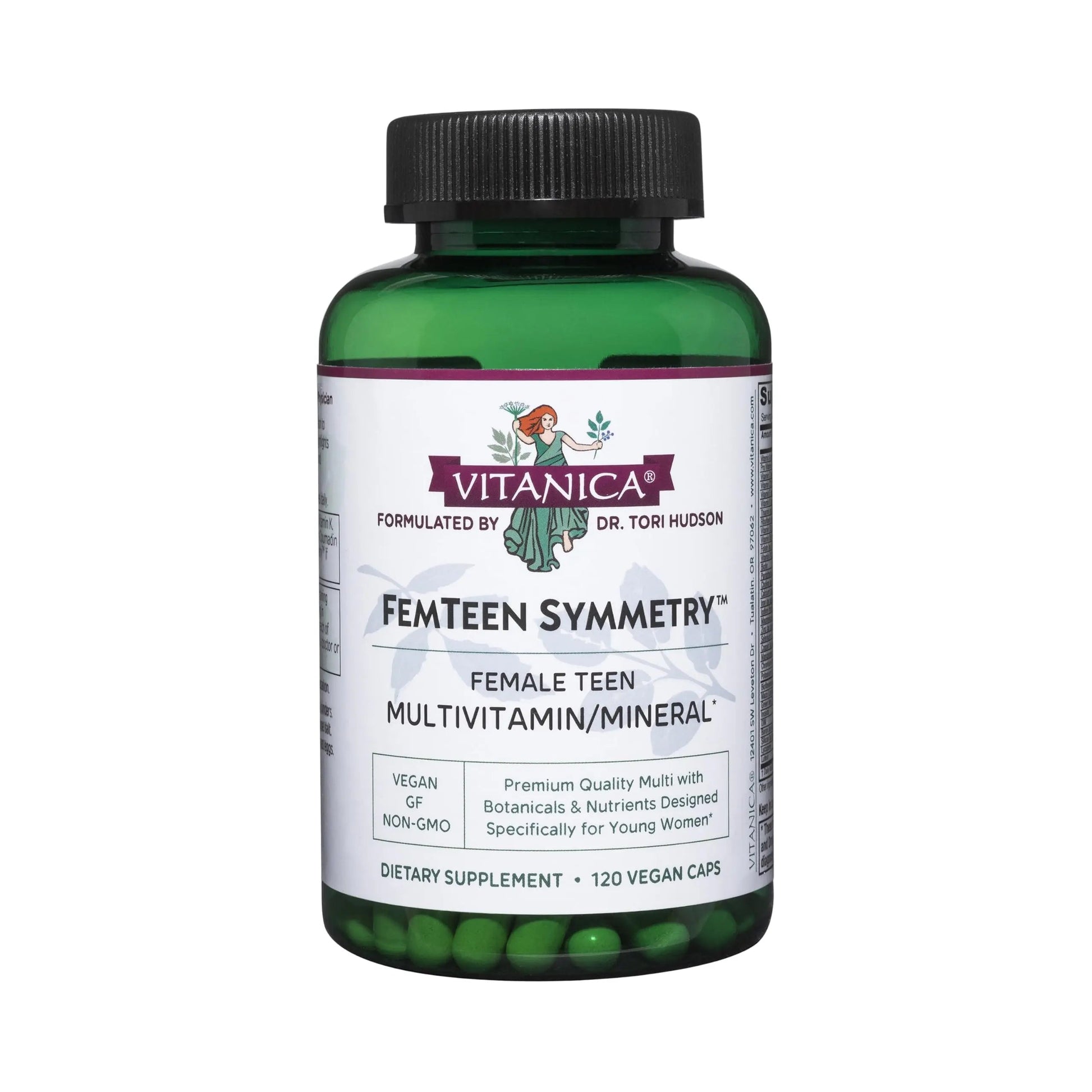 Vitanica FemTeen Symmetry, Vitamins for Teens Daily Multivitamin, Vegan, 120 Capsules VitanicaAu supplements