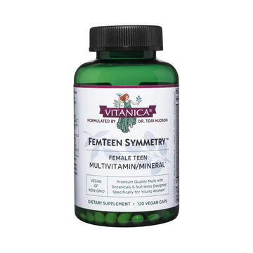 Vitanica FemTeen Symmetry, Vitamins for Teens Daily Multivitamin, Vegan, 120 Capsules VitanicaAu supplements