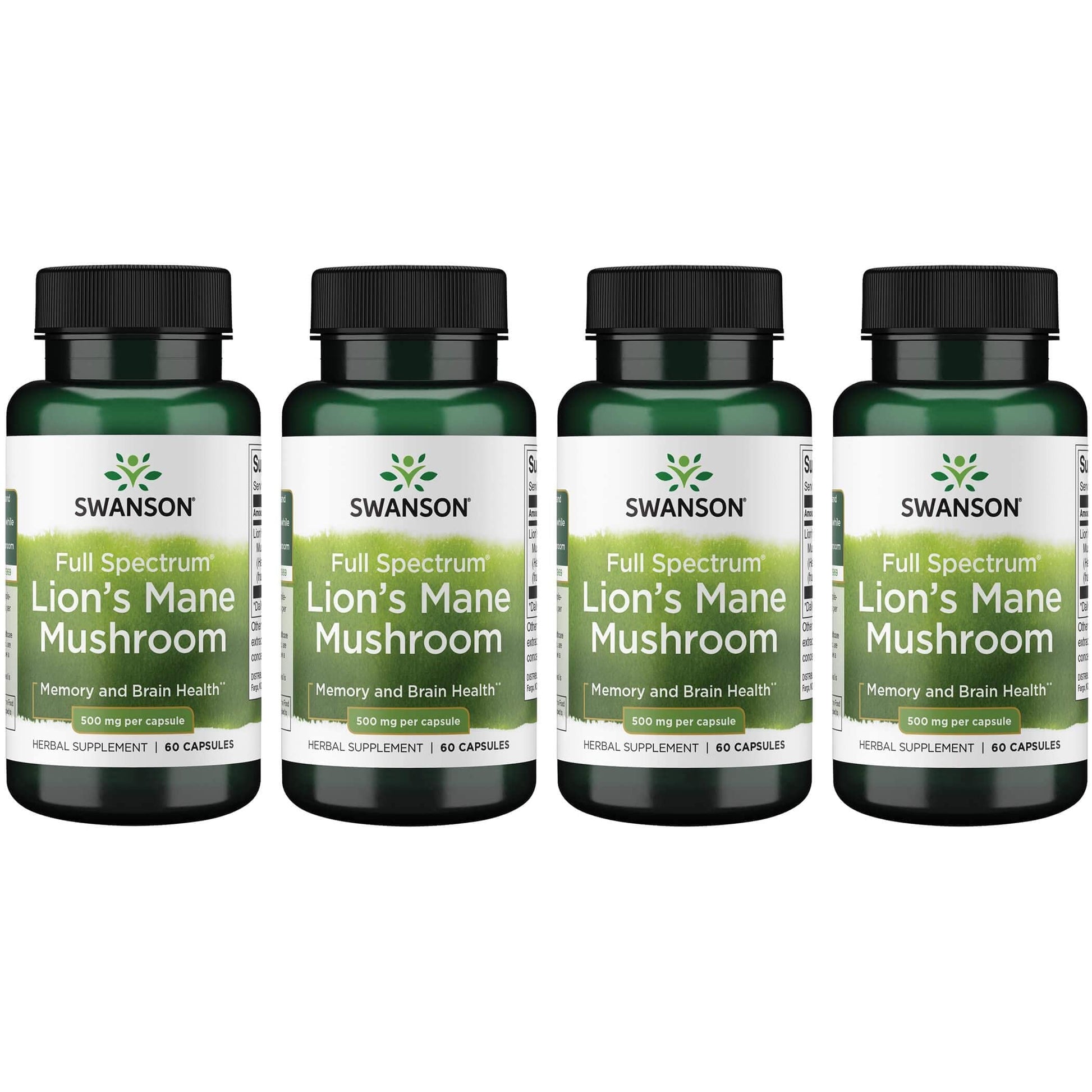 Swanson Lion's Mane Mushroom Capsules - 500 mg Each, 60 Capsules - SwansonUS supplements