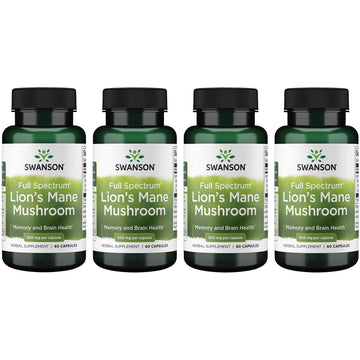 Swanson Lion's Mane Mushroom Capsules - 500 mg Each, 60 Capsules - SwansonUS supplements