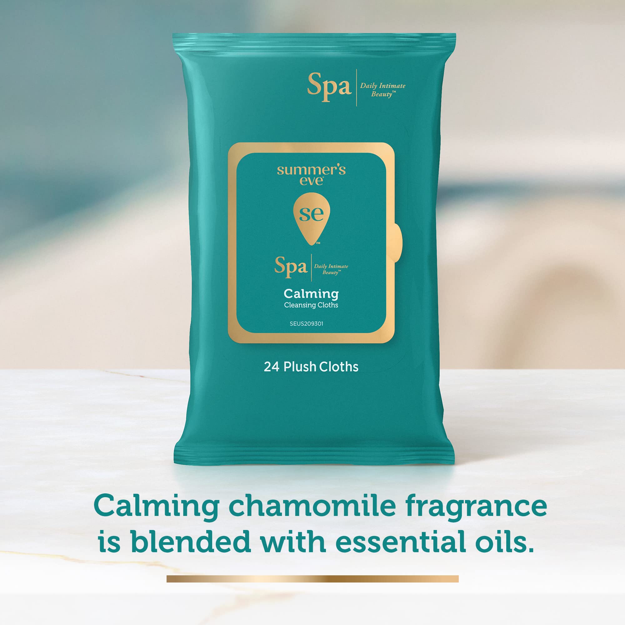 Summer's Eve Spa Calming Chamomile Feminine Wipes, 100% Plant Based*, pH balanced Plush Cloths Summer's EveAu supplements
