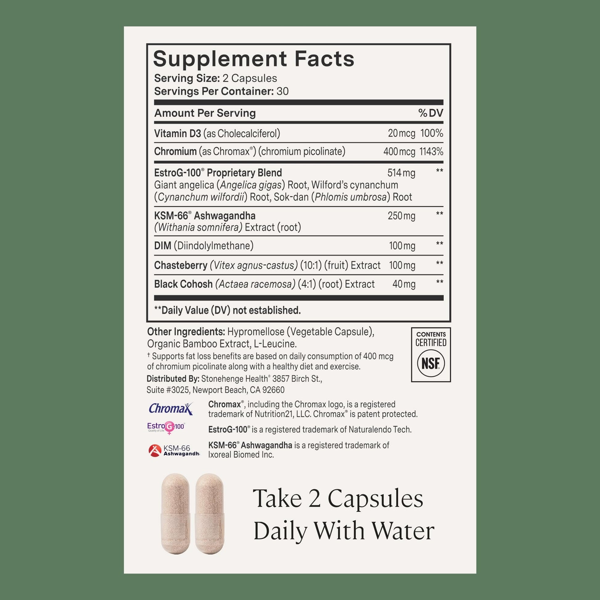 Stonehenge Health for Women Menopause Support for Peri + Menopause + Post - Mood, Energy, Stress, Hot Flashes, Night Sweats, Sleep & Cortisol, Chromax Chromium, Vitamin D3, KSM-66 Ashwagandha Extract Stonehenge HealthAu supplements