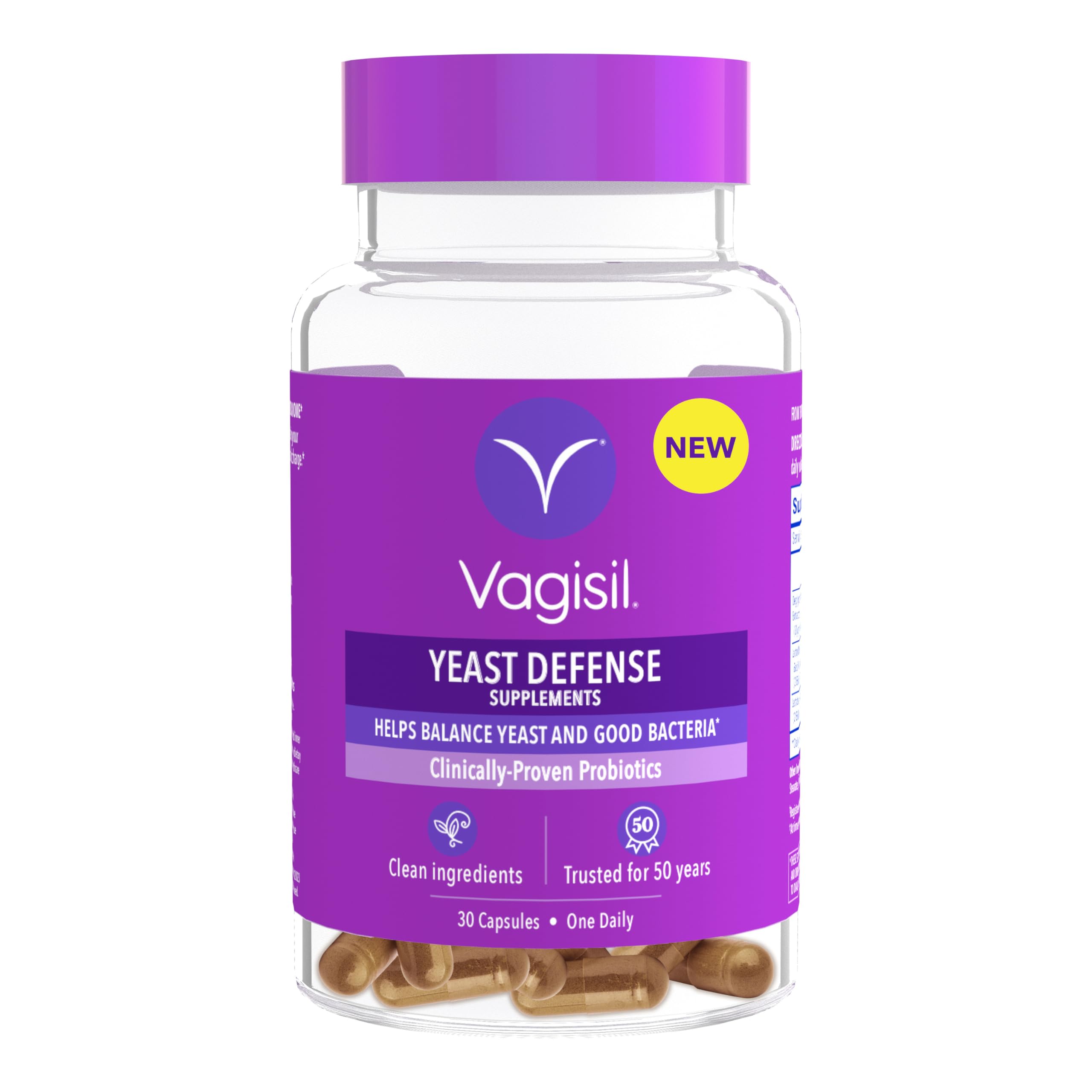 Vagisil Yeast Defense Supplements, Helps Balance Yeast and Good Bacteria, Clinically-Proven Probiotics VagisilAu supplements