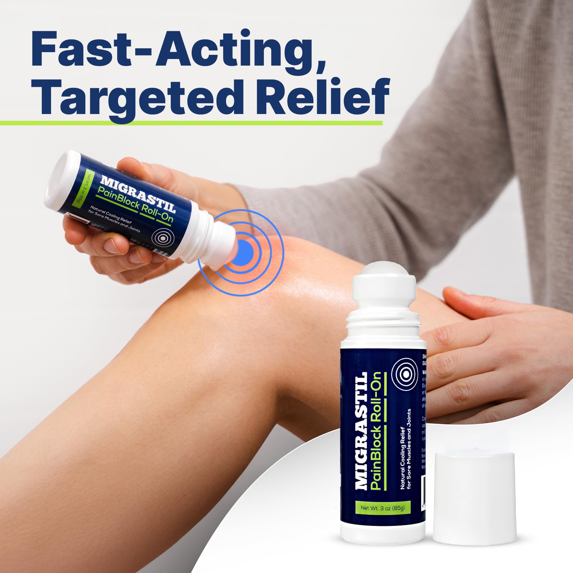 Basic Vigor Migrastil PainBlock Roll-On, 3 oz - Topical Roll-On for Muscle Aches, Cramps, Joint & Nerve Discomfort. Works Great on Shoulders, Neck, Feet, Knees, Legs, Back, Elbows, HIPS, Etc. Basic VigorAu supplements