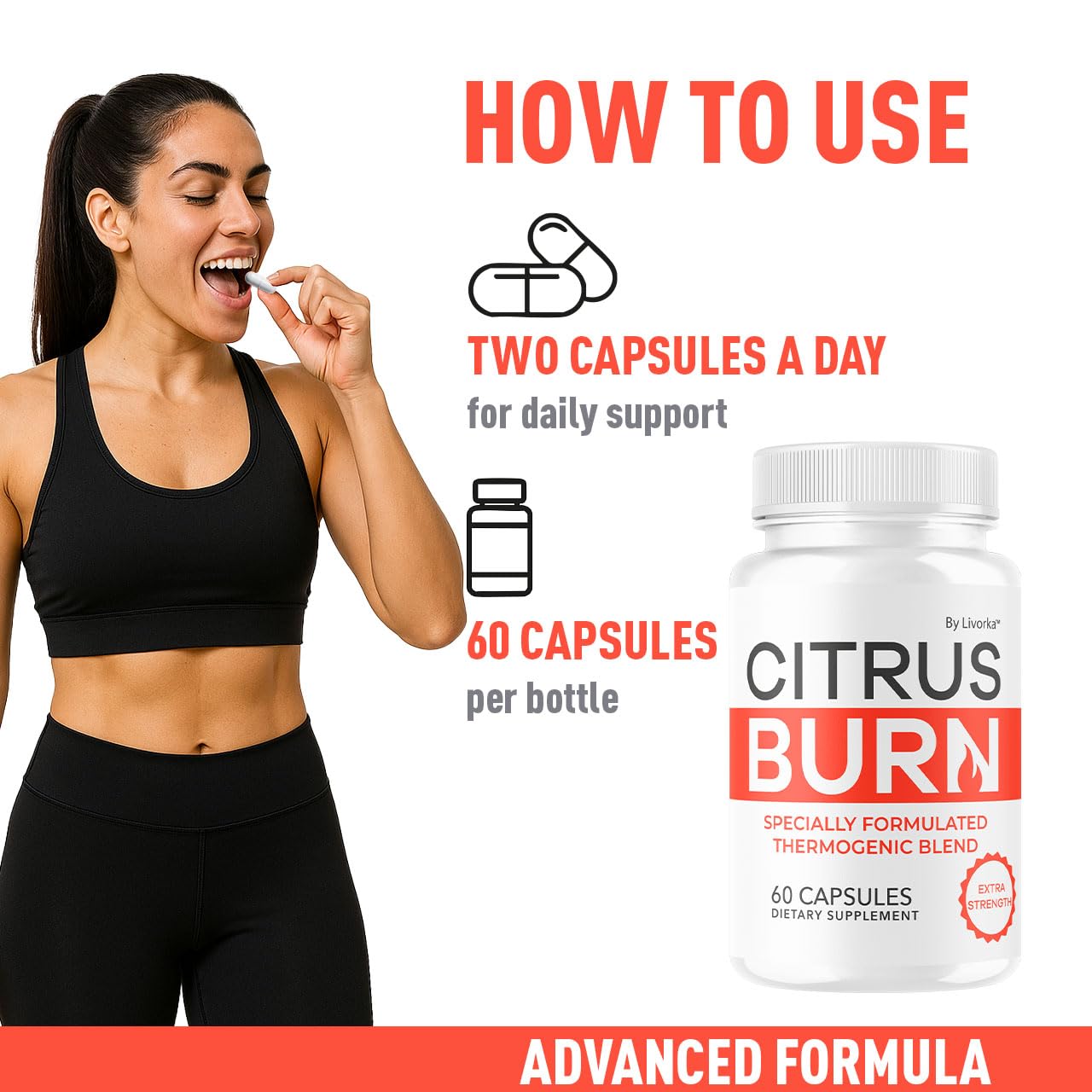 Citrus Burn Capsules - Official CitrusBurn Pills Supplement Support All Natural Ingredients Advanced Formula Premium Multivitamin for Overall Health & Wellness, 60 Capsules for 1 Month LIVORKAAu supplements
