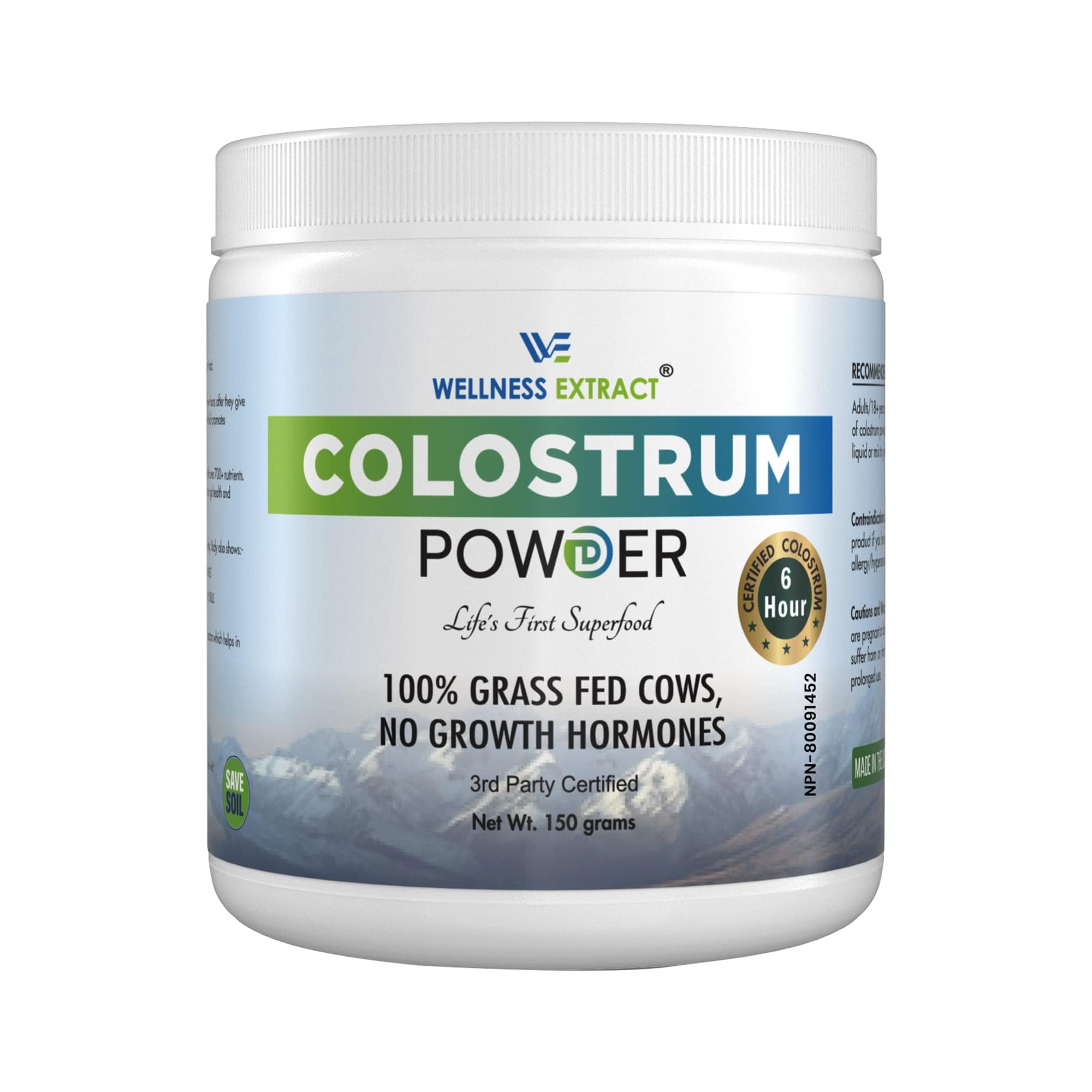 WELLNESS EXTRACT Bovine Colostrum Powder Rich in Protein & Lactoferrin- The True Certified Supplement for Immune Support, Gut Health, Muscle Growth - 150g WELLNESS EXTRACTAu supplements