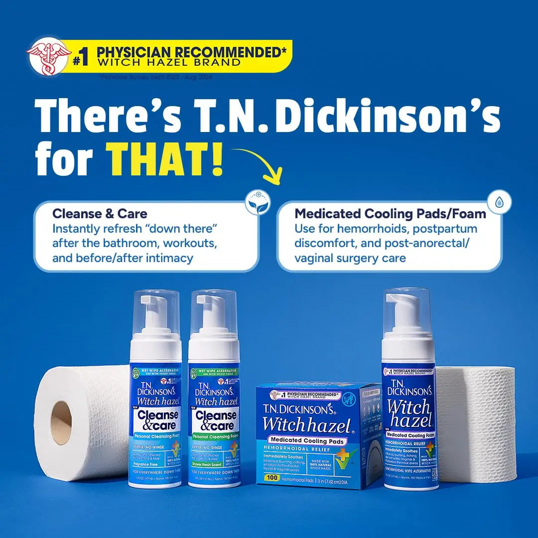 T.N. Dickinson’s Medicated Cooling Pads with Witch Hazel and Aloe | Hemorrhoid Treatment, Postpartum Care, Feminine & Rectal Relief | 100 Rounds T.N. Dickinson'sAu supplements
