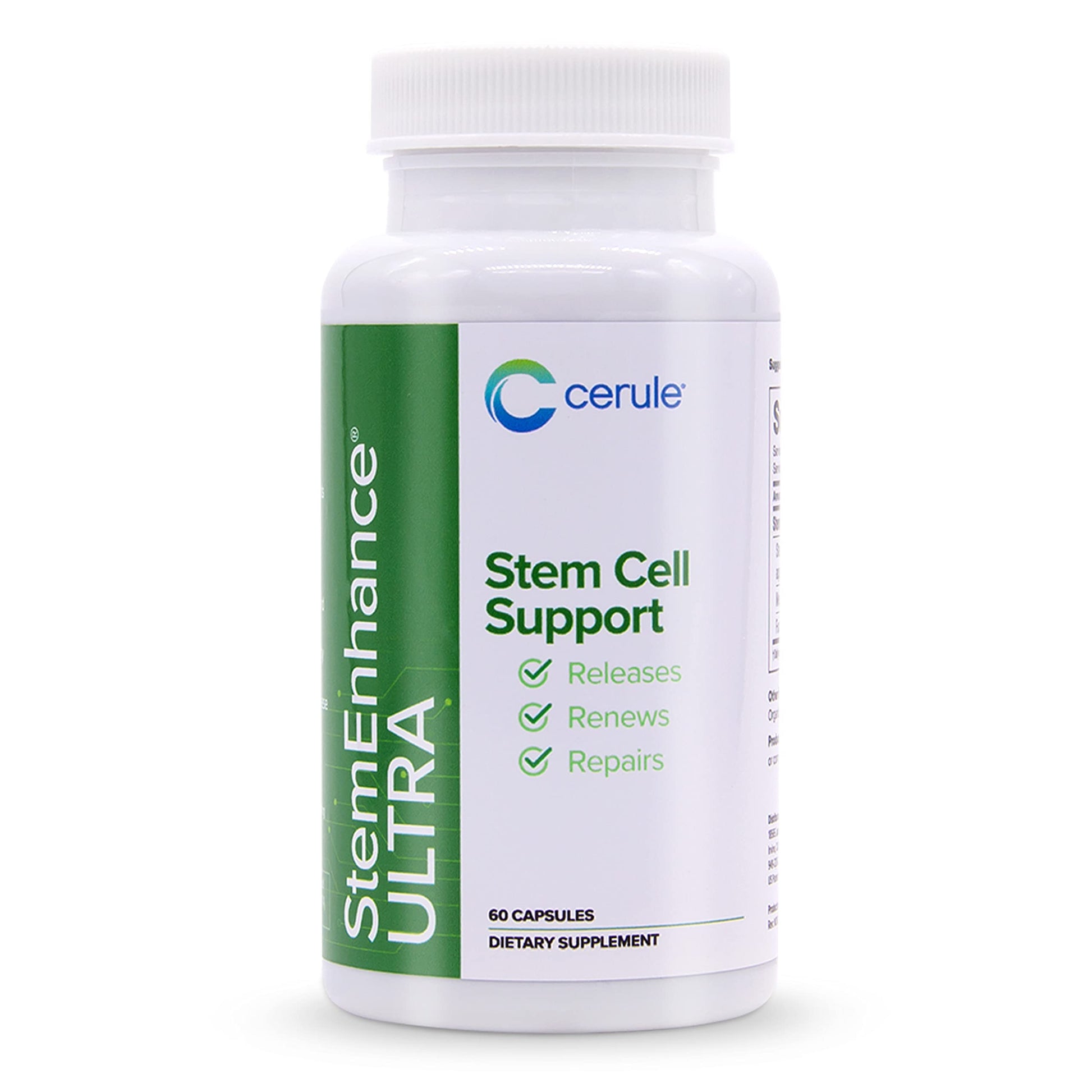 Cerule StemEnhance Ultra Natural Stem Cell Support Supplement – Freshwater Microalgae and Marine Macroalgae Extracts for Cellular Renewal, Immune Function, Energy, and Tissue Recovery – 60 Capsules CeruleAu supplements