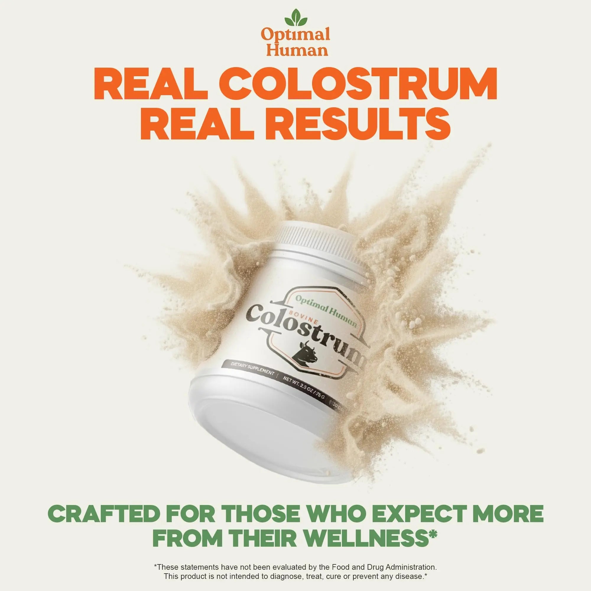 O H Optimal Human Bovine Colostrum Powder with Marshmallow Root – Gut & Immune Support Colostrum Supplement Capsules with IgG & Protein – Non-GMO, GMP Certified, Made in USA – Unflavored 30 Servings O Hnz supplements