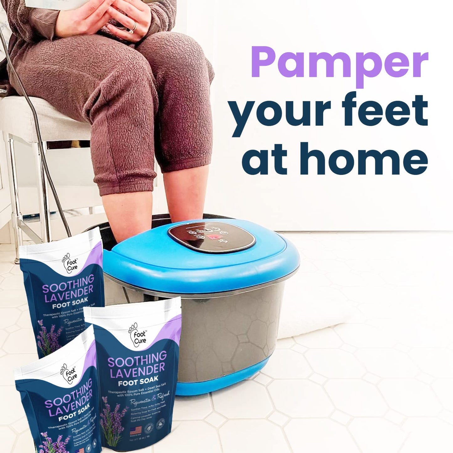 Soothing Lavender Foot Soak with Epsom Salt - Best Toenail Treatment, & Softens Calluses FOOT CUREUS supplements